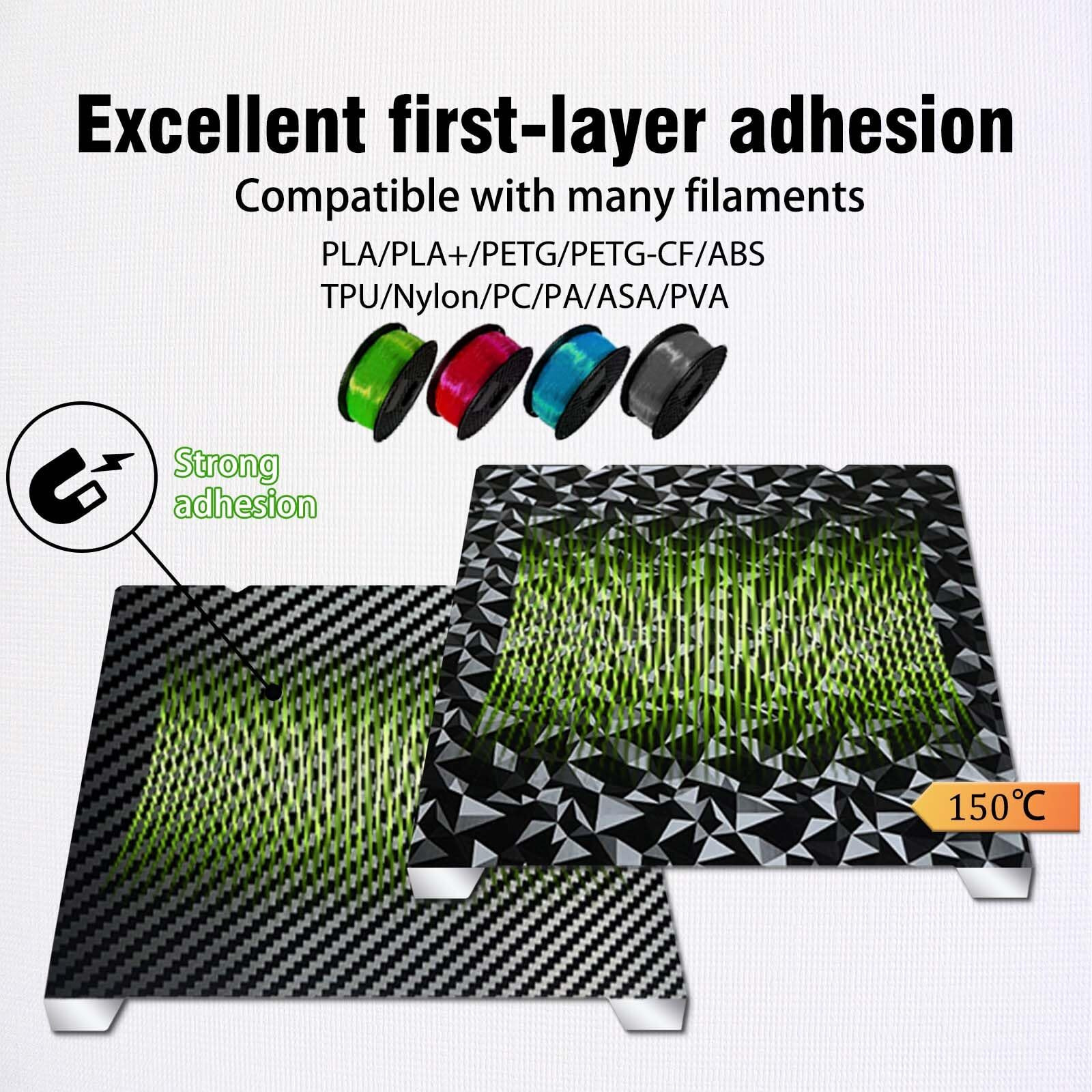 Wefuit 3D Printer Smooth Peo +Smooth Pet Build Plate Kit  Flexible Spring Steel Platform For K1 Max 310 X315Mm (Without Magnetic Base)