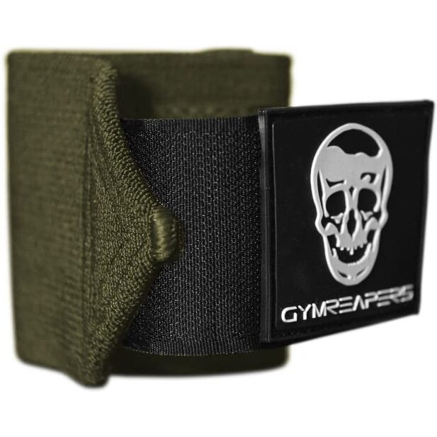 Gymreapers Wrist Wraps Weightlifting - Stiff Heavy Duty 18 Inch Wraps With Thick Thumb Loop For Powerlifting  Bodybuilding  Cross Training  & Heavy Presses (Od Green  24"")