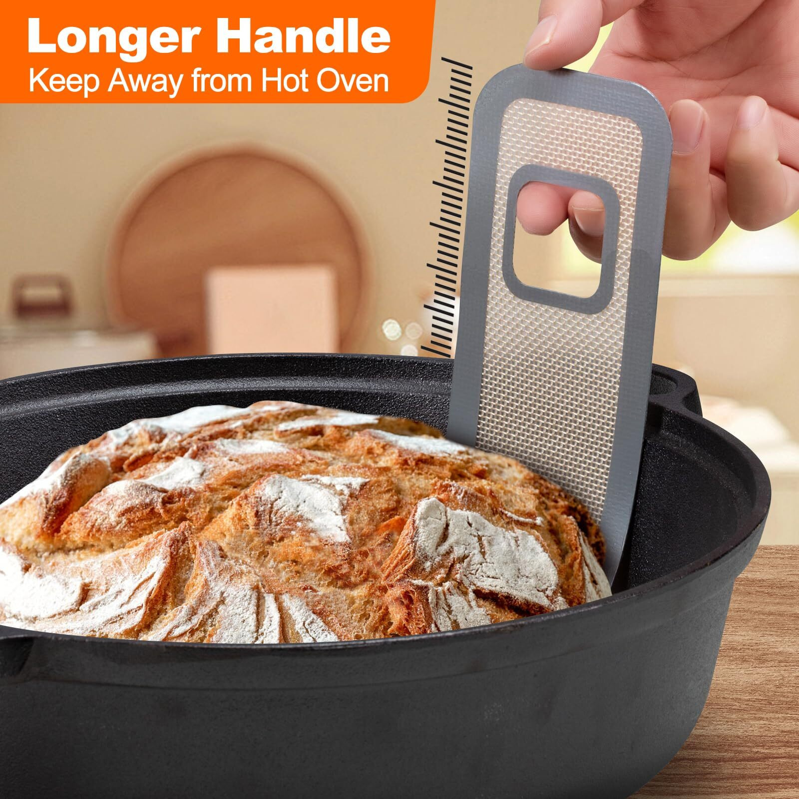 Sourdough Silicone Bread Sling -Oval And Round Non-Stick & Easy Clean Silicone Bread Mat For Dutch Oven. Reusable With Extra Long Handles Silicone Bread Baking Supplies Tools Accessories(Gray)