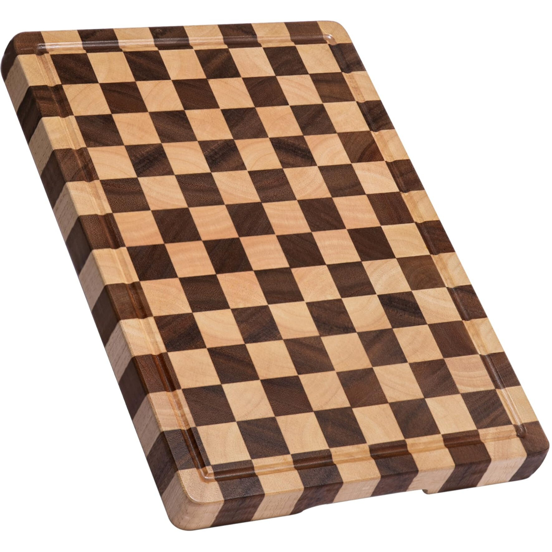 Thetchry Cutting Boards For Kitchen  Design In Usa Large Acacia Wood Chopping Board  Checkered Cutting Board With Juice Grooves & Handles  Butcher Block Serving Tray With Gift Box  17 "" X 12 "" X 0.8 ""