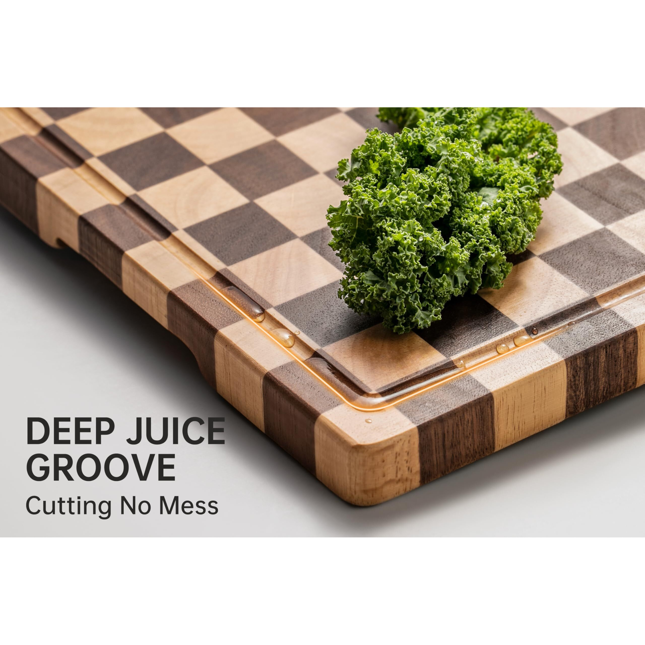 Thetchry Cutting Boards For Kitchen  Design In Usa Large Acacia Wood Chopping Board  Checkered Cutting Board With Juice Grooves & Handles  Butcher Block Serving Tray With Gift Box  17 "" X 12 "" X 0.8 ""