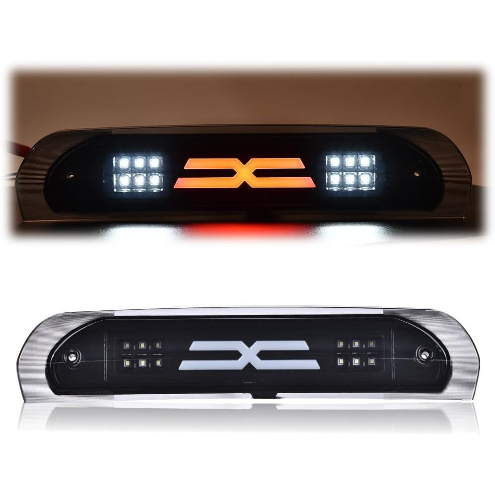 Pit66 Led 3Rd Brake Light  Compatible With 2002-2008 Dodge Ram 1500/2003-2009 Dodge Ram 2500 3500 Led Third Brake Light Cargo Black Housing Smoky Lens
