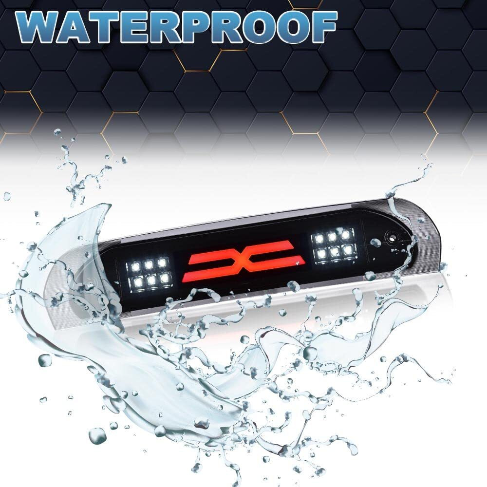 Pit66 Led 3Rd Brake Light  Compatible With 2002-2008 Dodge Ram 1500/2003-2009 Dodge Ram 2500 3500 Led Third Brake Light Cargo Black Housing Smoky Lens