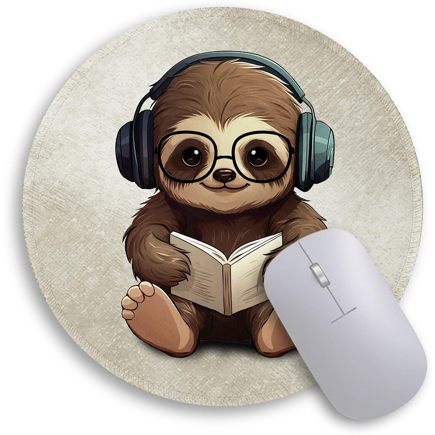 Immaturus Cute Sloth Mouse Pad  Funny Small Mouse Pads For Desk  Round Mousepad For Wireless Mouse Gaming Work Laptop  Mini Travel Computer Mouse Mat  Home Office Desk Accessories Office Supplies
