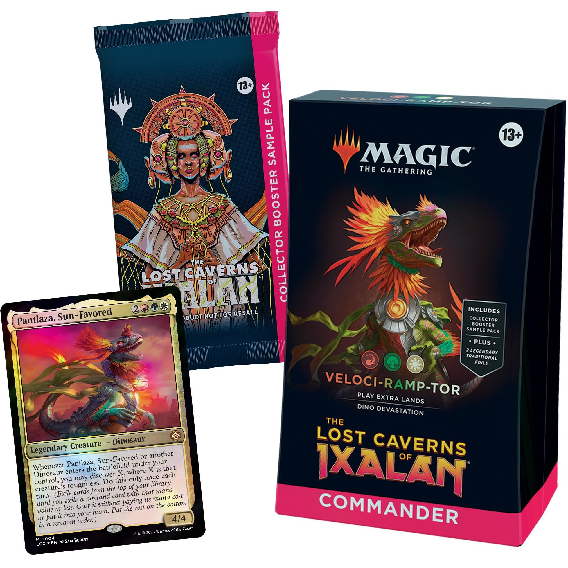 Magic The Gathering The Lost Caverns Of Ixalan Commander Deck - Veloci-Ramp-Tor (100-Card Deck  2-Card Collector Booster Sample Pack + Accessories)