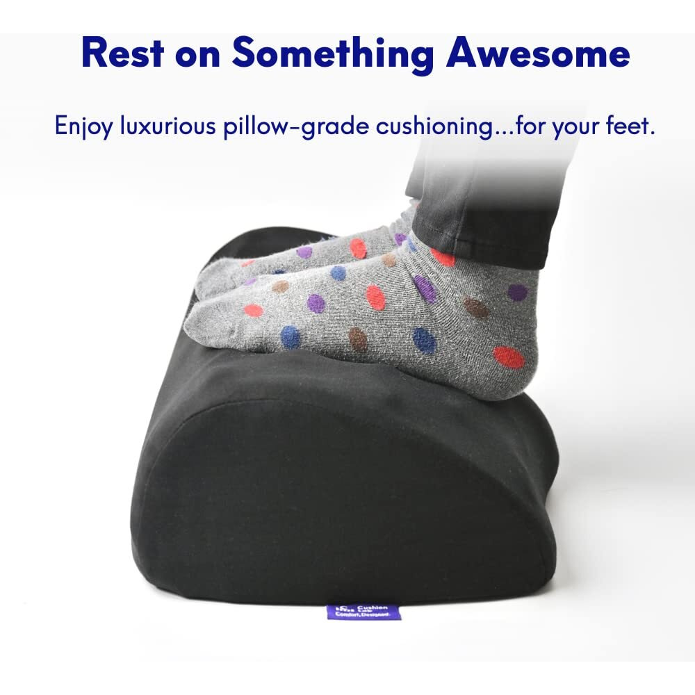 C Cushion Lab Ergonomic Foot Rest For Under Desk - Patented Massage Ridge Design Memory Foam Foot Stool Pillow For Work  Home  Gaming  Computer  Office Chair - Footrest For Back And Hip Pain Relief
