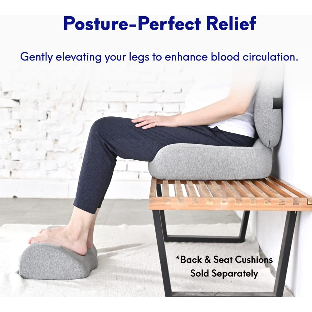 C Cushion Lab Ergonomic Foot Rest For Under Desk - Patented Massage Ridge Design Memory Foam Foot Stool Pillow For Work  Home  Gaming  Computer  Office Chair - Footrest For Back And Hip Pain Relief