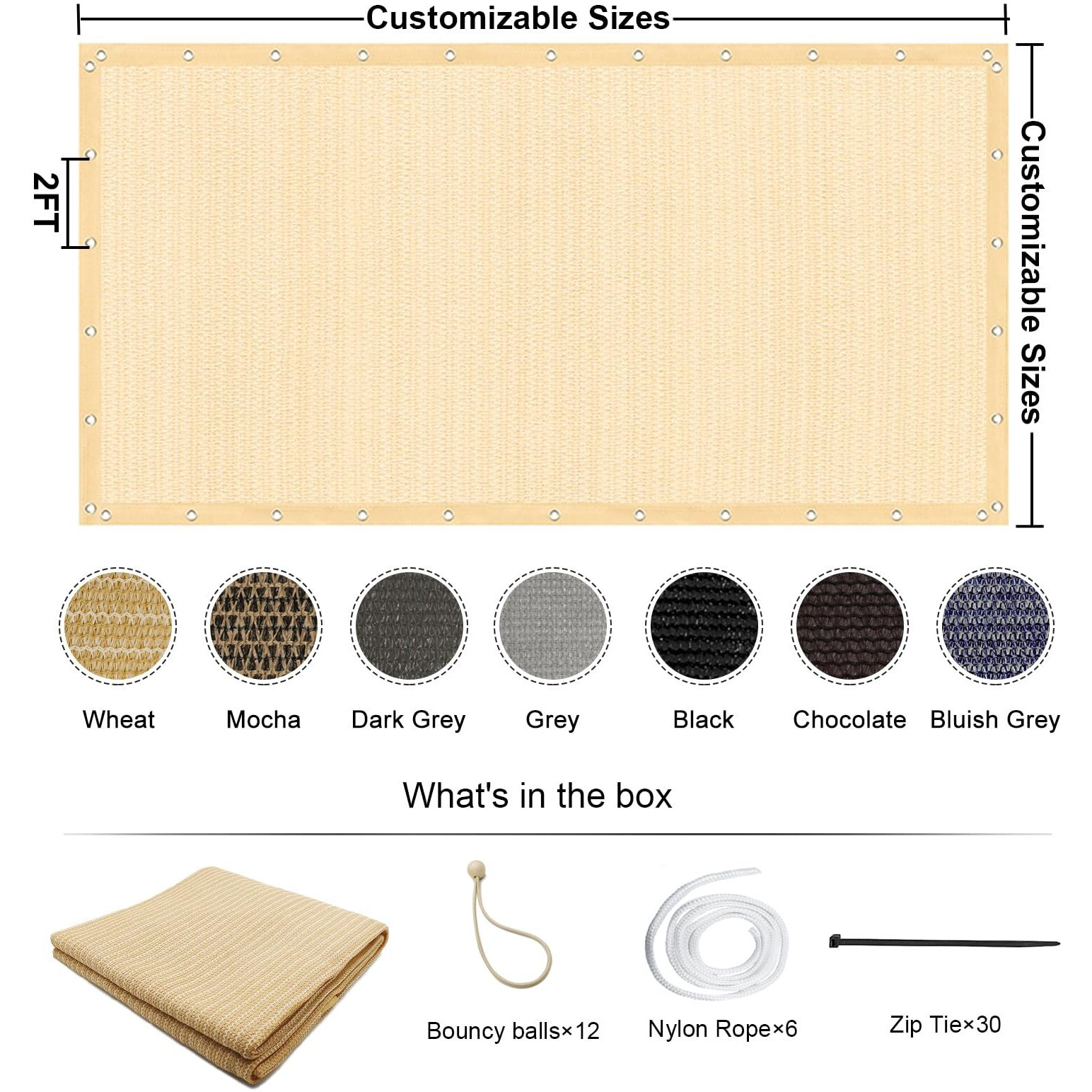 Kanagawa 90% Sun Shade Cloth 10'X 10' Outdoor Pergola Shade Cover Canopy With Grommets Uv Block Privacy Screen For Patio  Backyards  Outdoor  Carport  Garden  Wheat