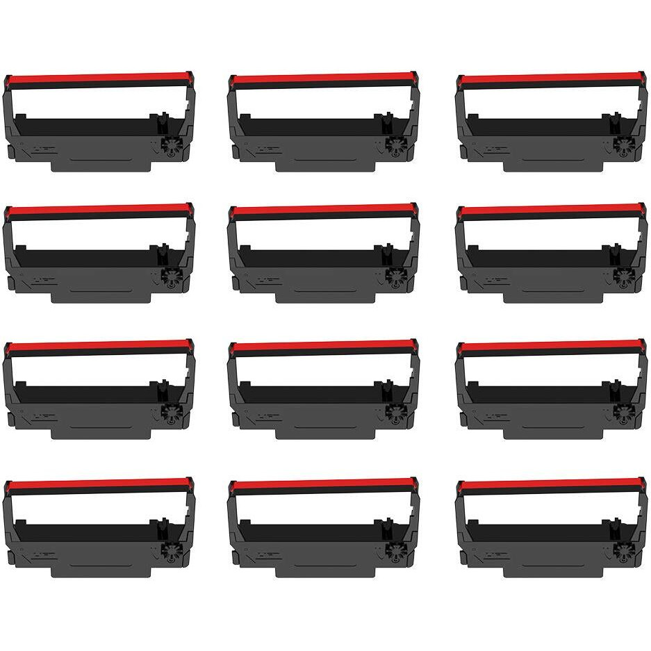 12-Pack Erc30 Erc-30 Erc 30 34 38 B/R Compatible Cash Register Ink Ribbon Used For Erc38 Nk506 Tm-U220 M188B  Btp-M300  Grc-220Br Sbr-275 (Black And Red)