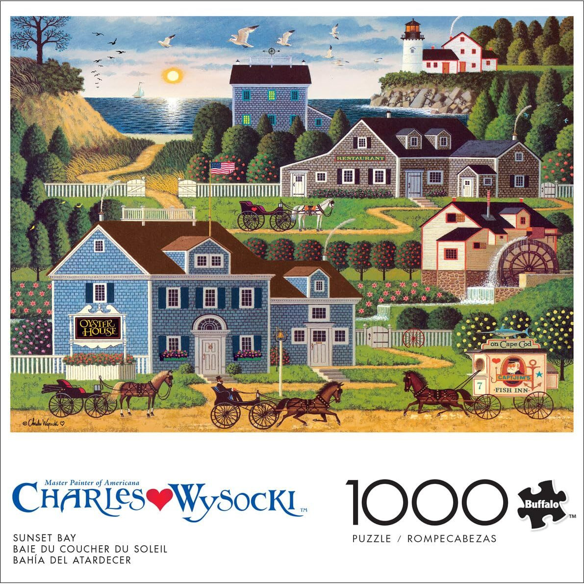Buffalo Games - Charles Wysocki -Sunset Bay - 1000 Piece Jigsaw Puzzle For Adults -Challenging Puzzle Perfect For Game Nights - Finished Size Is 26.75 X 19.75