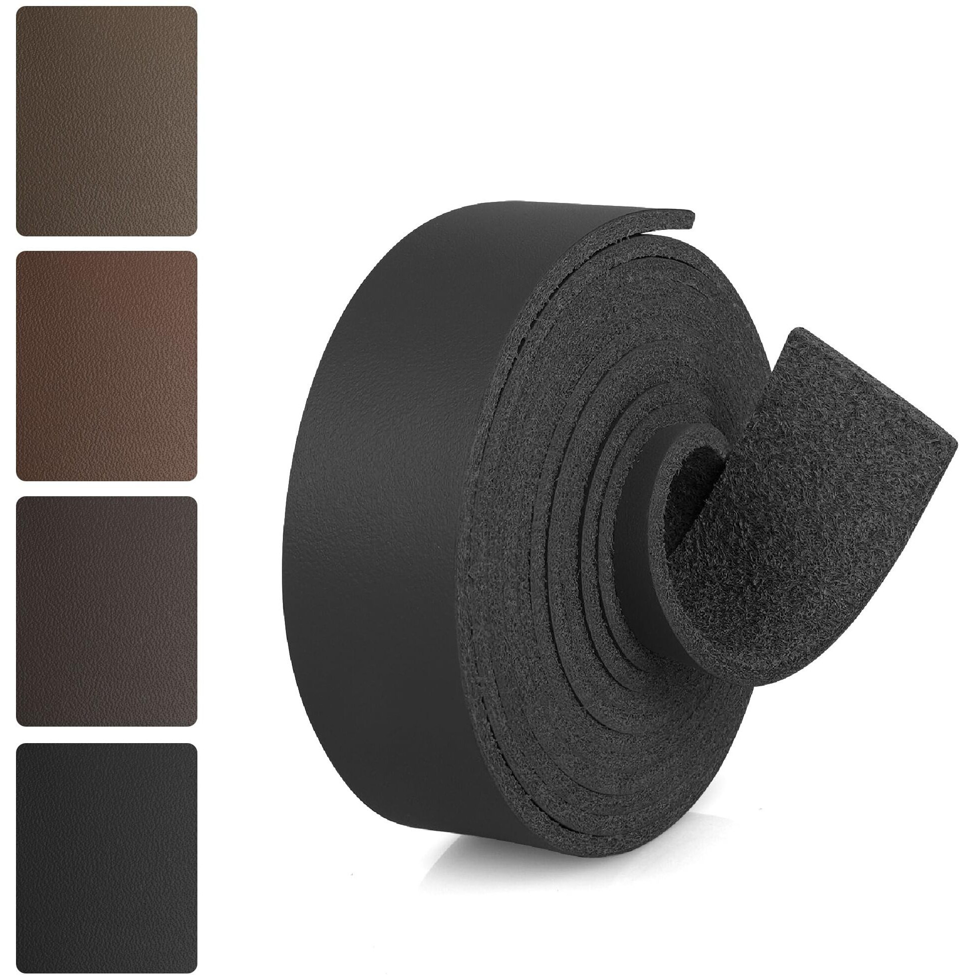 Jinruikj Top Grain Leather Strap - 1 Inch Wide 72 Inches Long Black Leather Strips - Very Suitable For Diy Arts & Craft Projects  Traction Ropes  Bag Straps  Furniture Handles