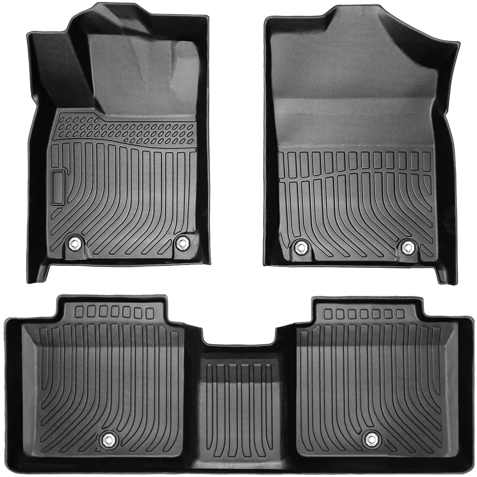 Floor Mats For 2013-2018 Lexus Es350 All-Weather Tpe Rubber Floor Mats Fits 1St & 2Nd & Row Anti-Slip Floor Liners Full Set Automobile Mats Accessories Black