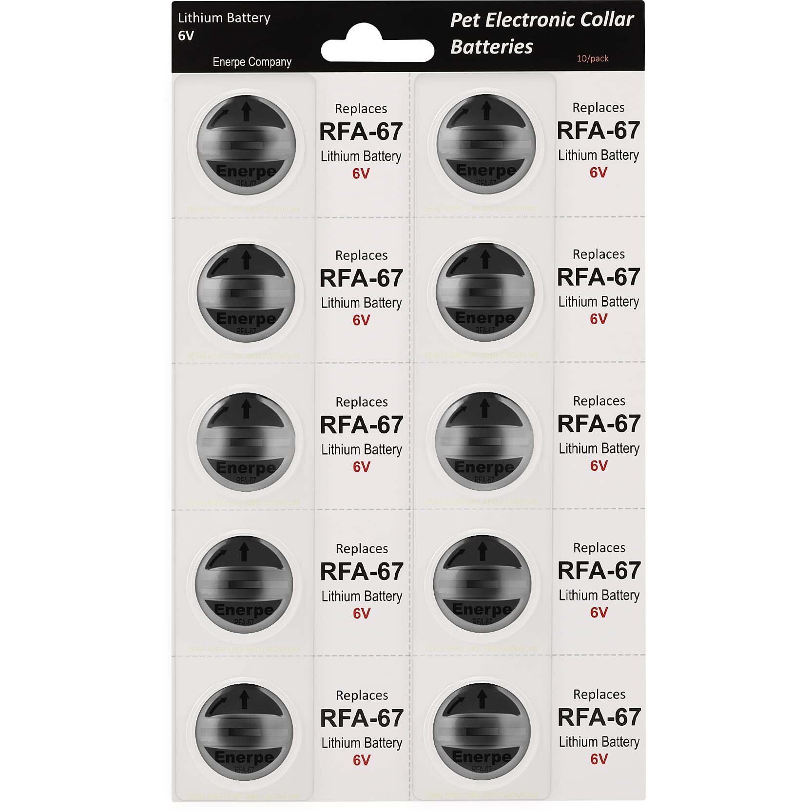 Enerpe Rfa-67 Rfa-67D-11 6V Replacement Battery Long-Lasting & High Capacity Compatible With Pet Safe Electronic Collars Pack Of 10