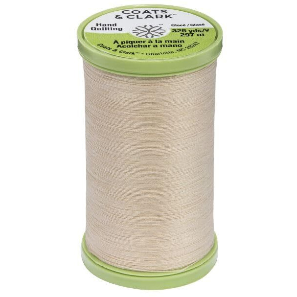 Coats & Clark Hand Quilting Sewing Thread Cotton Covered Polyester 325 Yards S960 3 Pack Bundle With 3 Bella's Crafts Needle Threaders (Ecru)