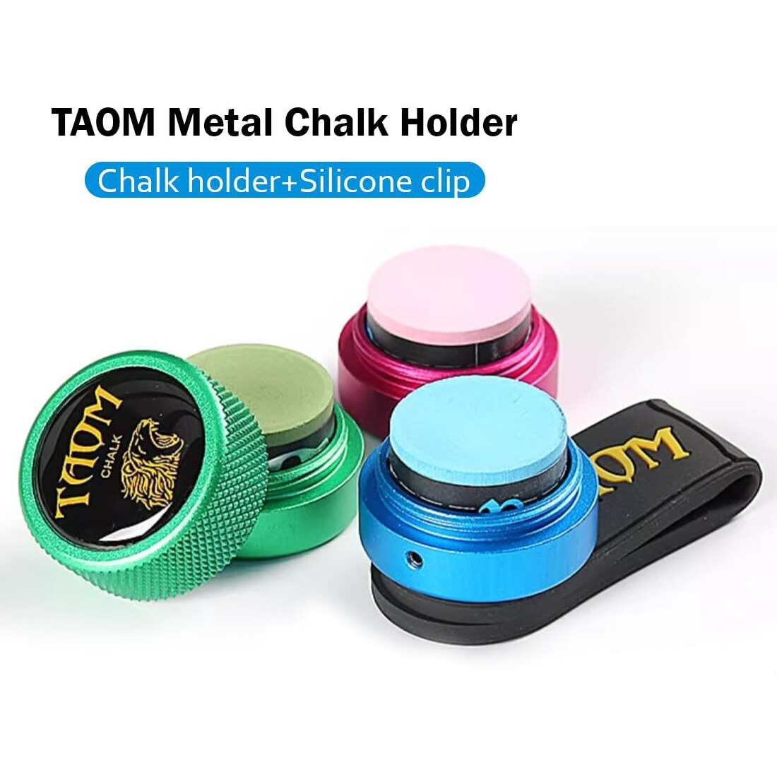 Yeuek Taom Pool Chalk Holder Round Shaped Practical Tool Billiards Accessories Magnetic Mini Chalk Tip Case Container Round Box Billiards
