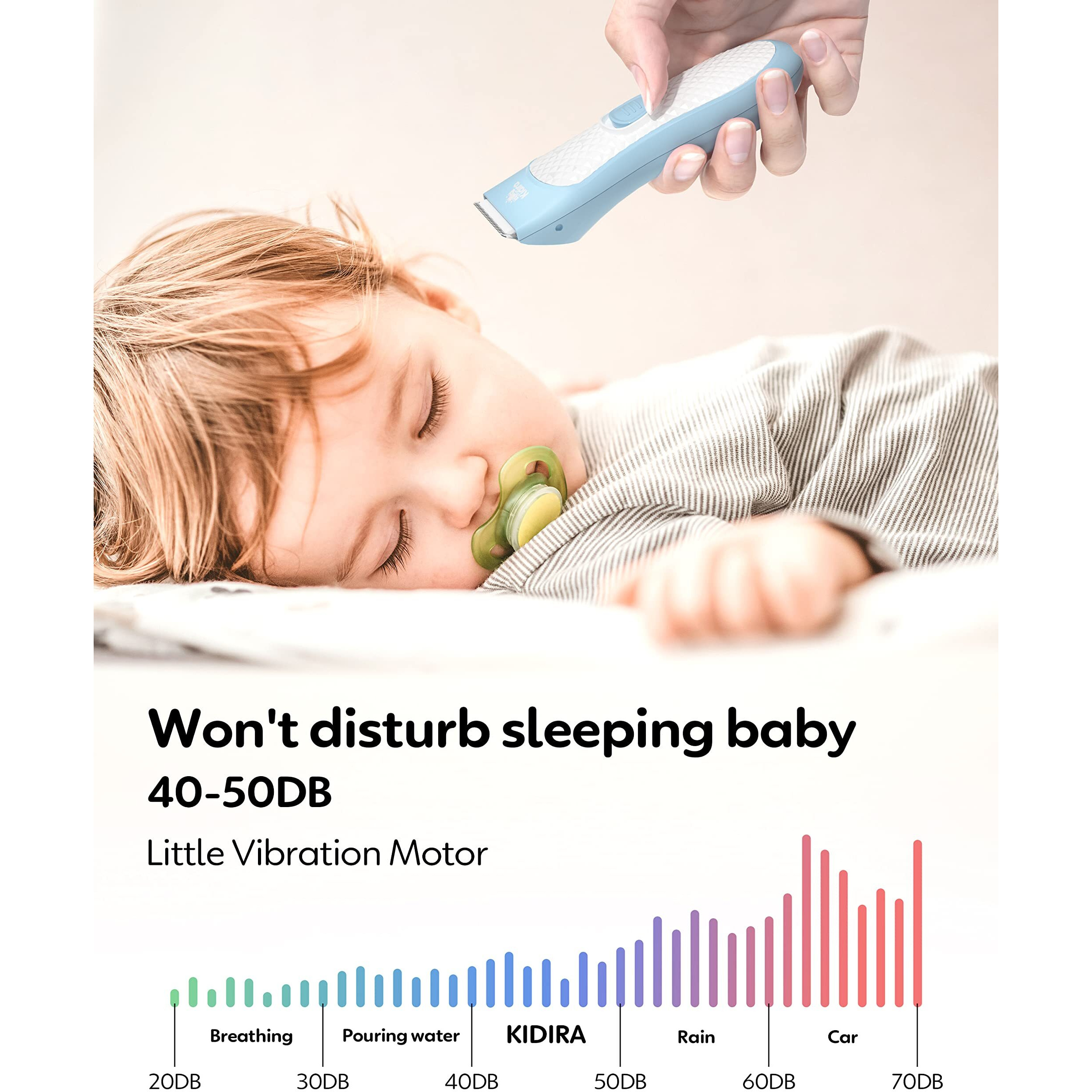 Baby Hair Clippers Quiet Hair Trimmer For Kids Toddler  Silent Hair Clippers For Children With Autism  Waterproof Rechargeable Cordless Ceramic Blade Haircut Kit