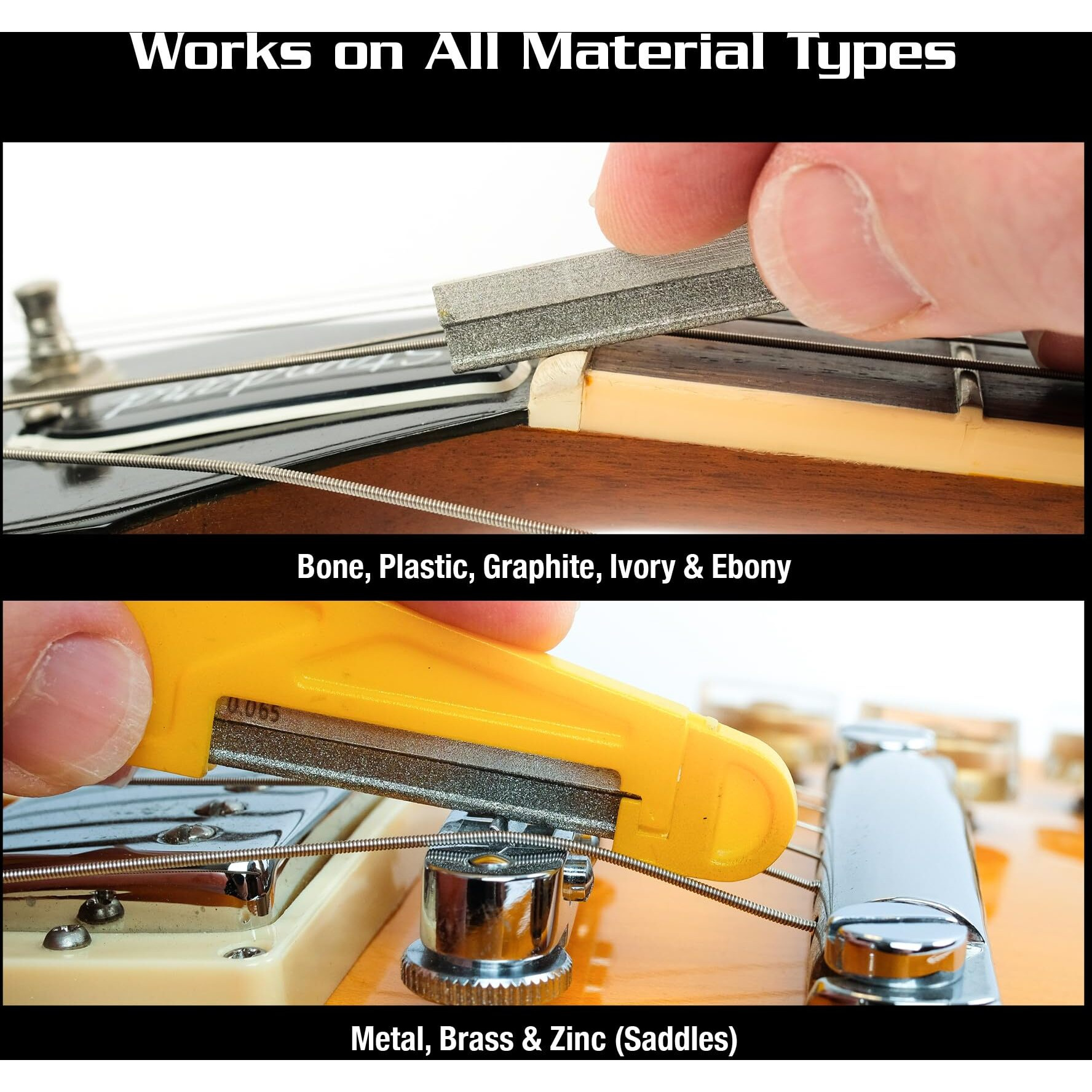 Musicnomad 6 Pc. Electric Guitar Diamond Coated Nut File Set - Super Light Strings (Mn667)