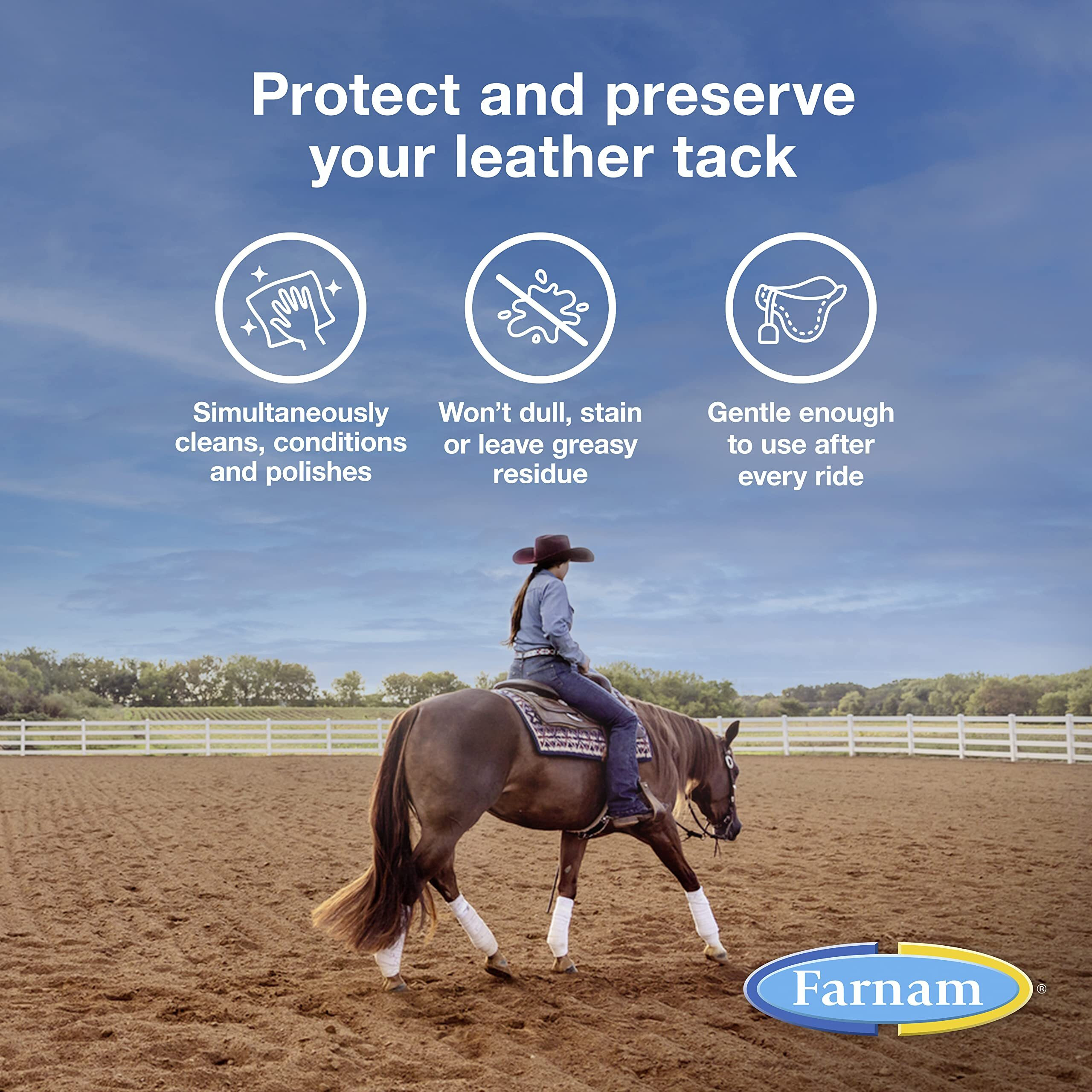 Farnam Leather New Easy-Polishing Glycerine Saddle Soap And Leather Saddle Cleaner  Protects And Preserves Leather  Cleans  Conditions And Polishes  16 Oz.