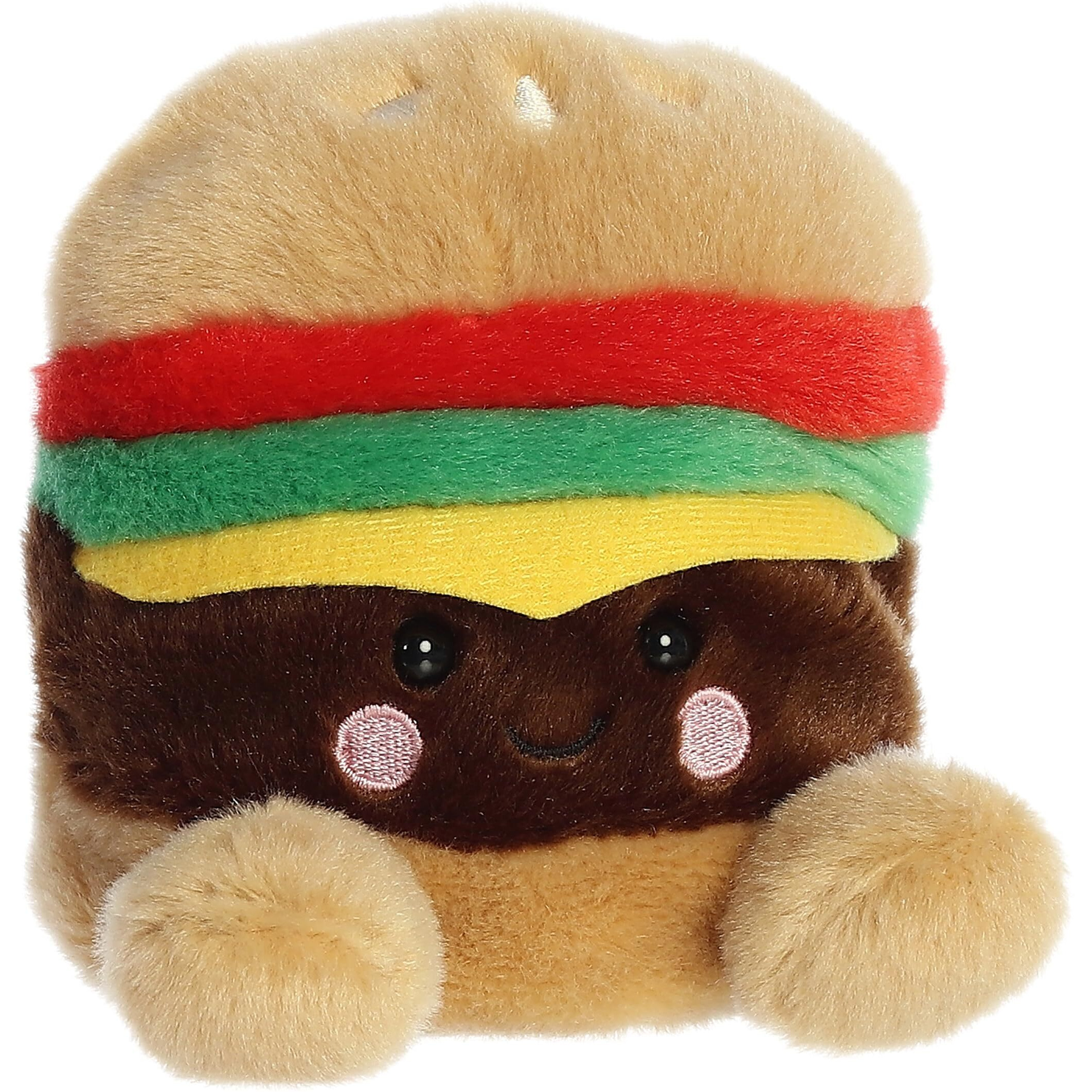 Aurora Adorable Palm Pals Charles Cheeseburger Stuffed Animal - Pocket-Sized Play - Collectable Fun - Brown 5 Inches