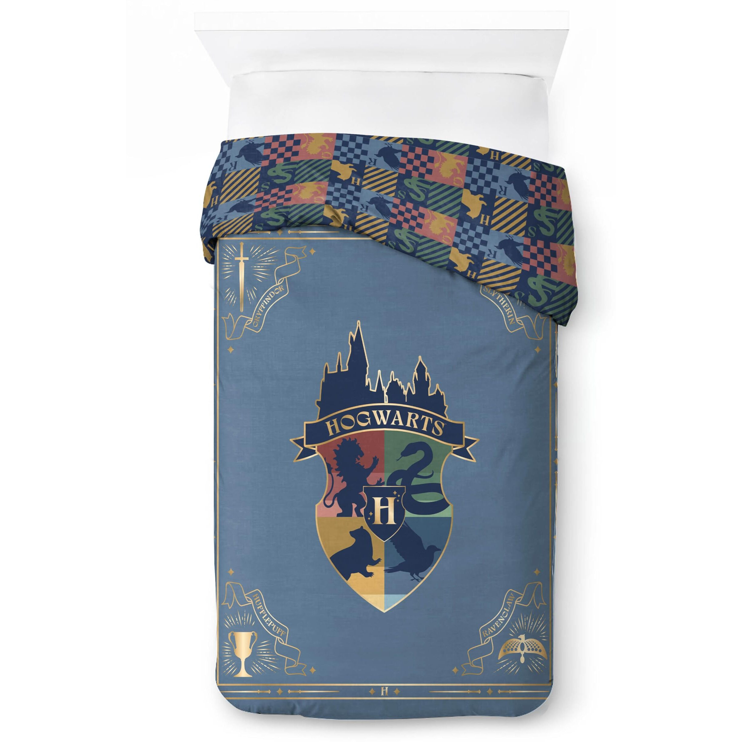 Jay Franco Duvet Cover Set - 2 Piece Comforter Cover And Sham Set  Super Soft Cozy Kids Bedding (Insert Not Included) Blue - Harry Potter  Twin
