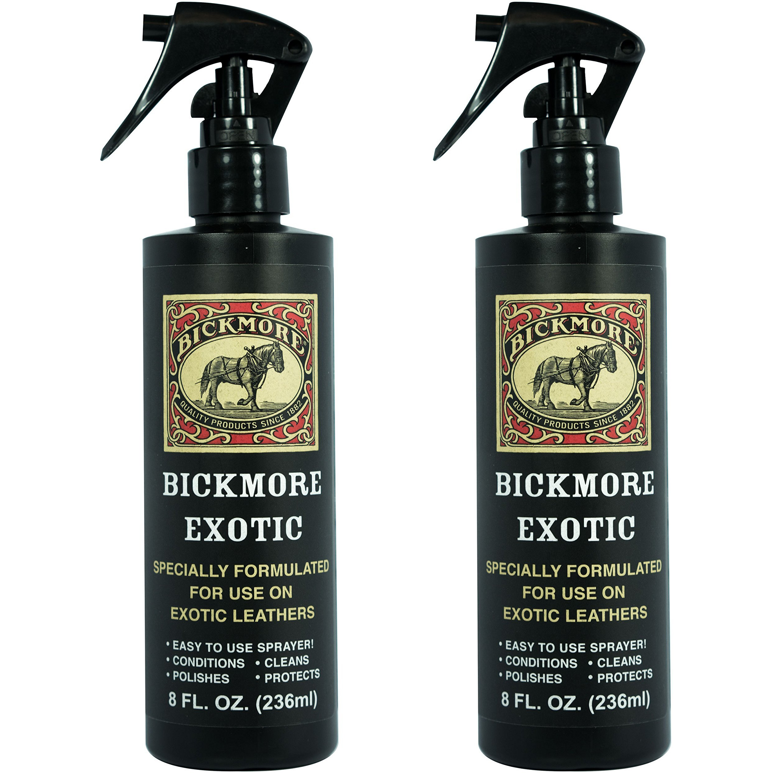 Bickmore Exotic 8Oz (2-Pack) - Specially Formulated Leather Spray Used To Clean Condition Polish And Protect Exotic Leathers & Reptile Skins
