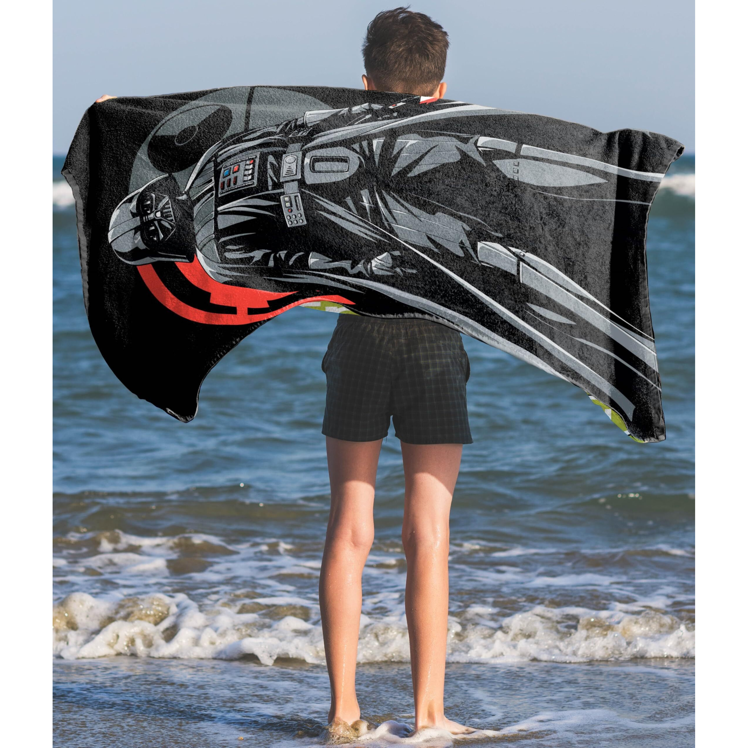 Jay Franco Star Wars Darth Vader Bath Pool Beach Towel - Kids Super Soft & Absorbent 100% Cotton Towel  Measures 28 X 58