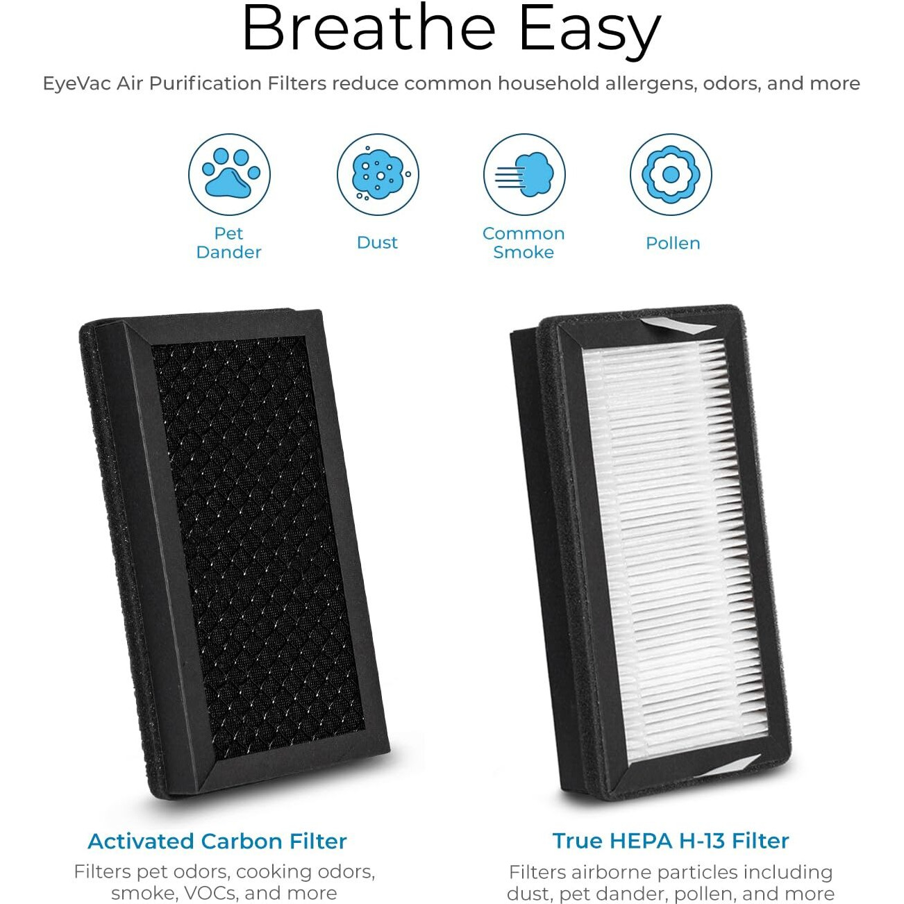 Eyevac Air 2-In-1 Hepa Air Purifier & Touchless Vacuum Automatic Dustpan - Ultra Fast & Powerful - Covers 600 Sq Ft - Corded Canister Vacuum  Bagless  Automatic Sensors  1000 Watt (White/Silver)