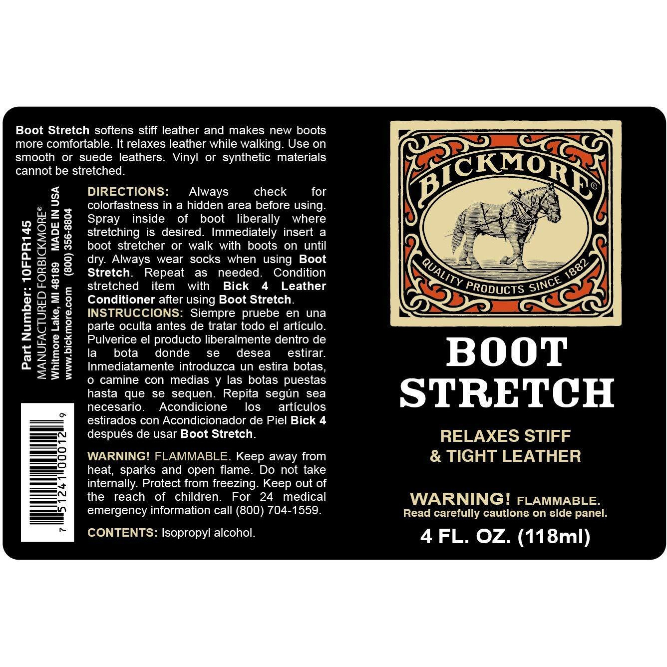 Bickmore Boot & Shoe Professional Leather Stretcher Spray - Stretch Tight Fitting Boots  Gloves  Bags + More | Suede & Nubuck | For Women And Men