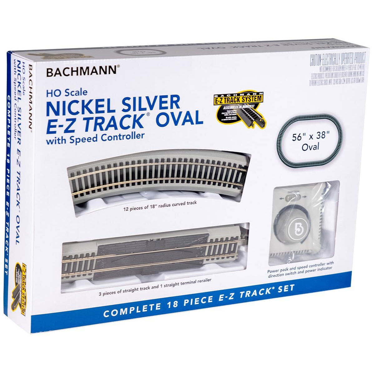 Bachmann Trains - Snap-Fit E-Z Track - Nickel Silver Oval With Speed Controller - Ho Scale