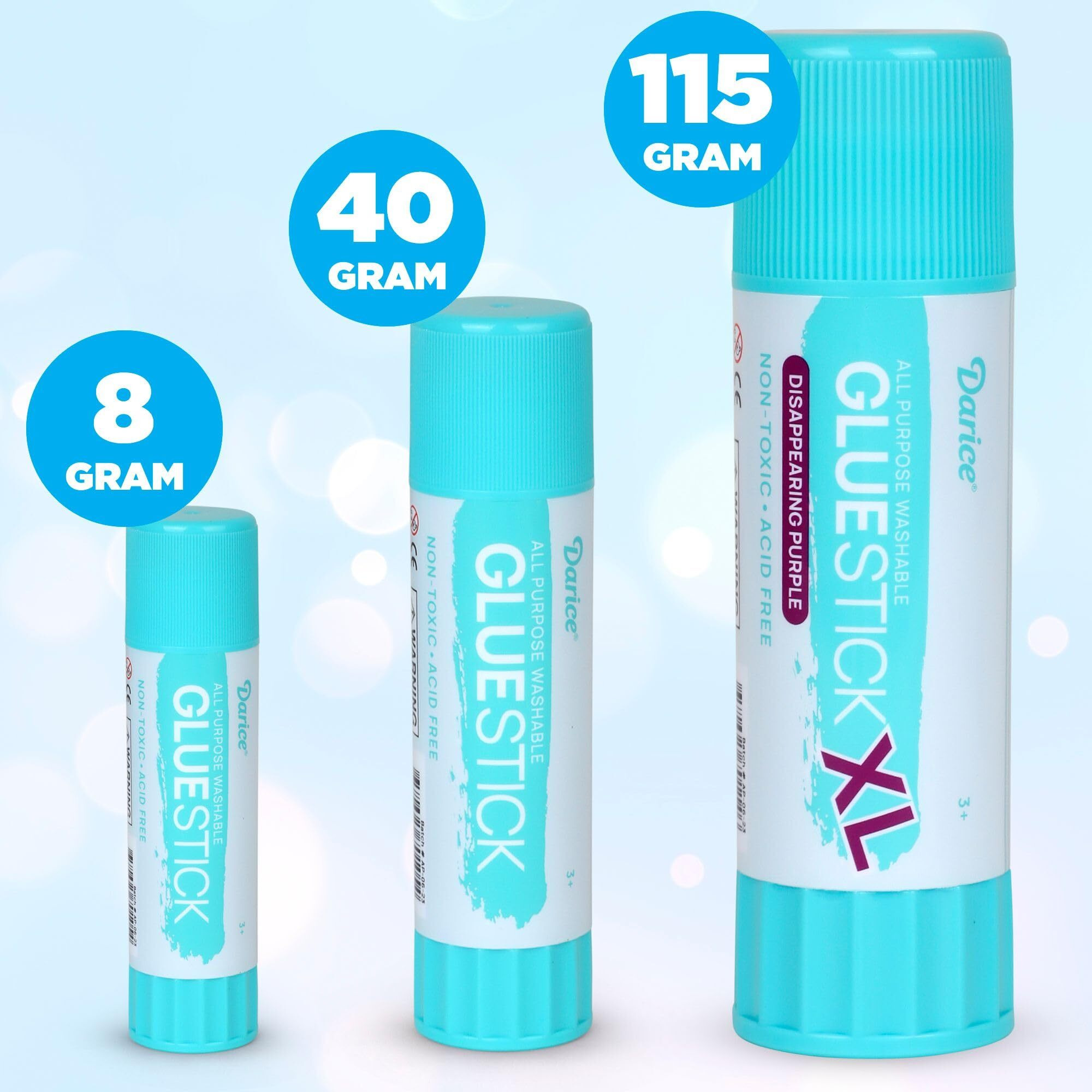 Darice Giant Disappearing Purple Glue Sticks  Large 115-Gram Jumbo Xl Glue Stick - Dries Clear  Washable  Non-Toxic - Classroom School Supplies - 1 Pack 4.05Oz