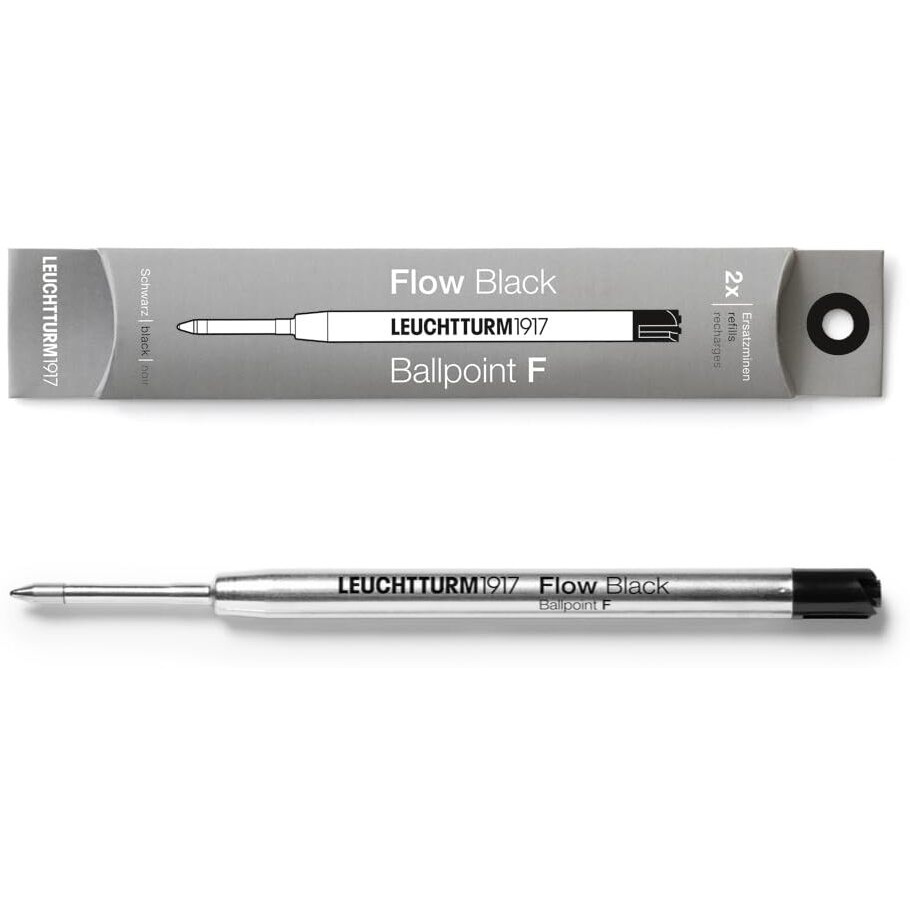 Leuchtturm1917 - Ballpoint Pen Parker Style Refills For Drehgriffel Nr 1 - Document Proof Iso 15727-2 (2 Pack  Fine Point  Black)