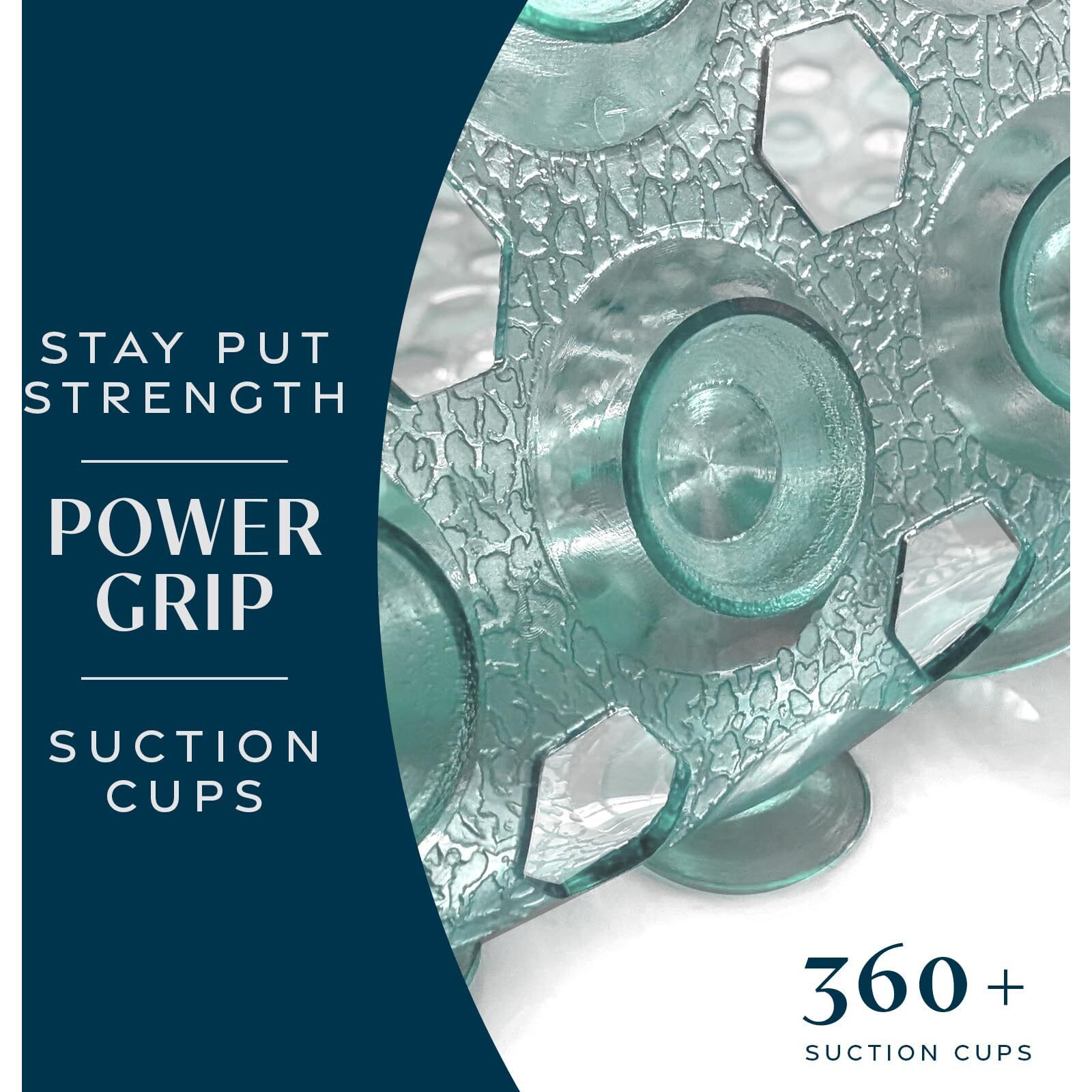 Slipx Solutions Power Grip 39X16 Bathtub & Shower Mat | Premium Non-Slip Bath Safety | Clear Light Green