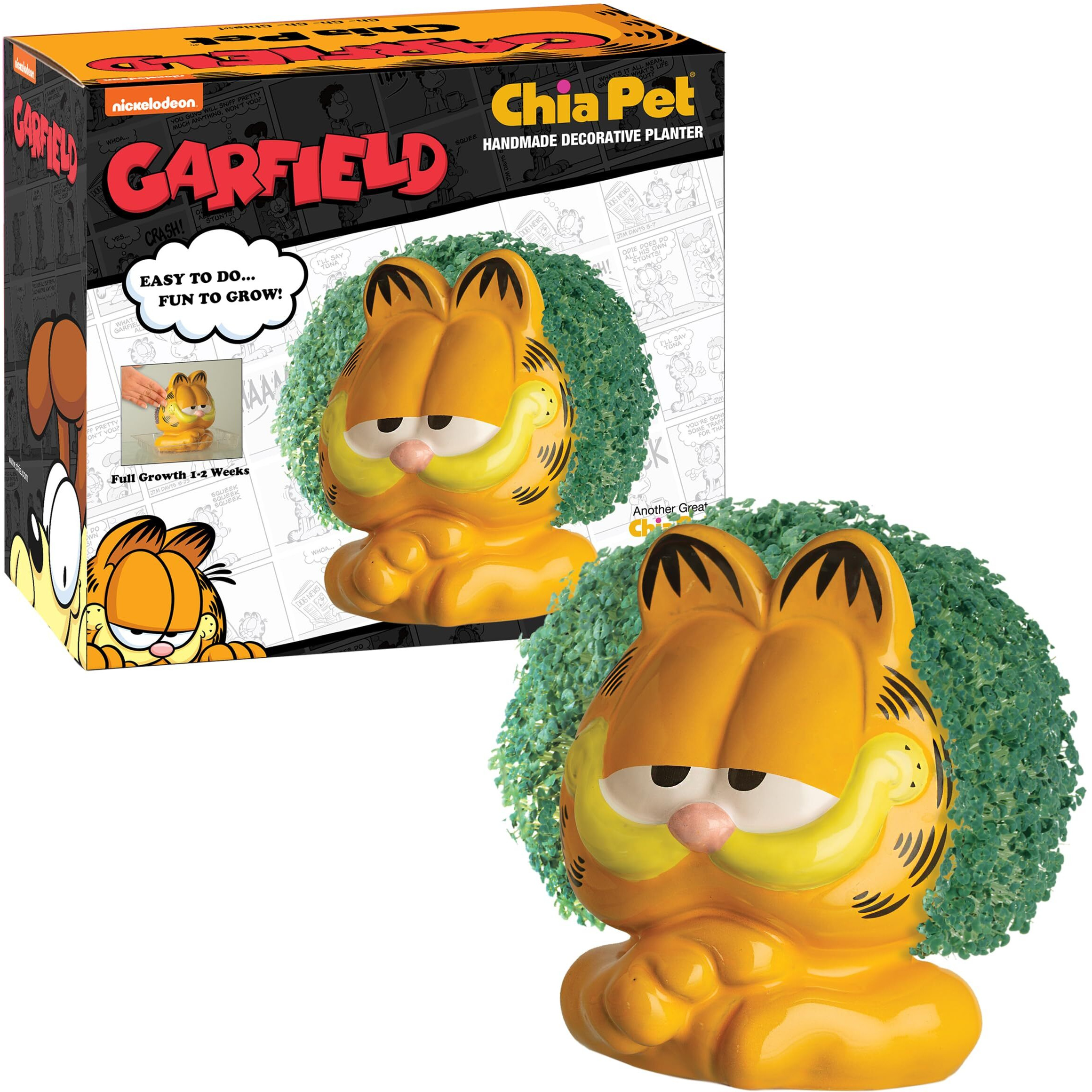 Chia Pet Garfield With Seed Pack  Decorative Pottery Planter  Easy To Do And Fun To Grow  Novelty Gift  Perfect For Any Occasion