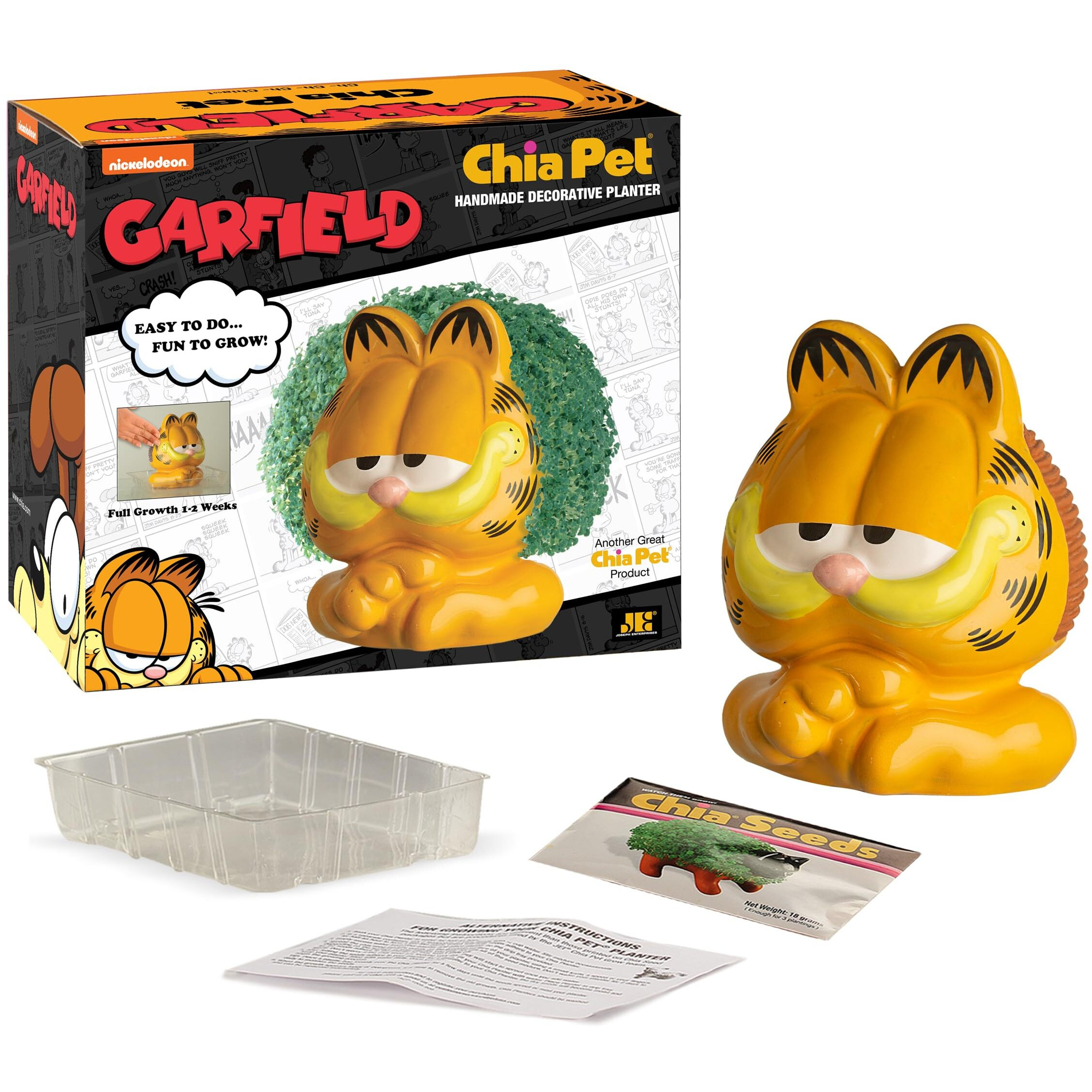 Chia Pet Garfield With Seed Pack  Decorative Pottery Planter  Easy To Do And Fun To Grow  Novelty Gift  Perfect For Any Occasion