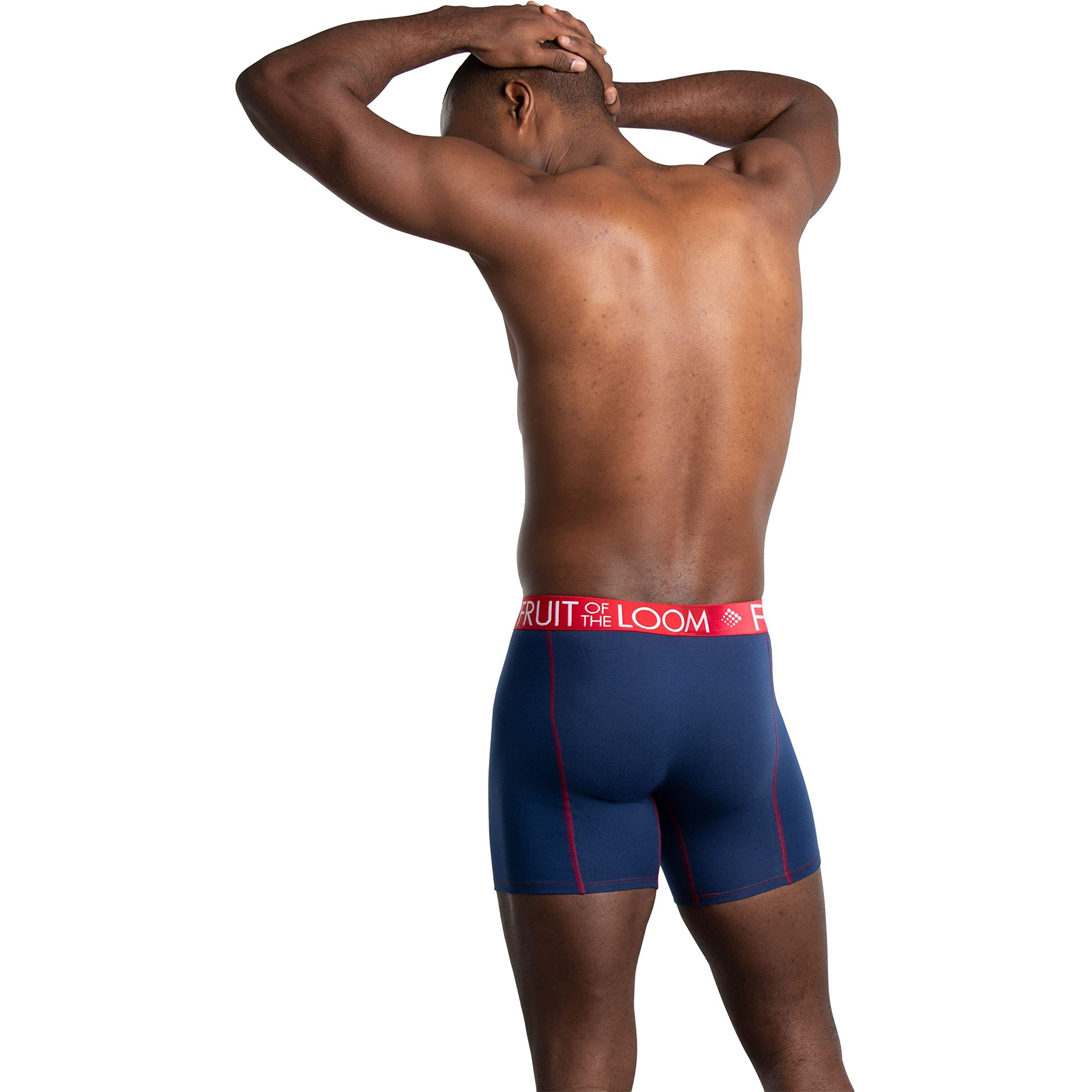 Fruit Of The Loom Men's Performance Cooling Boxer Briefs  Black/Grey  Large