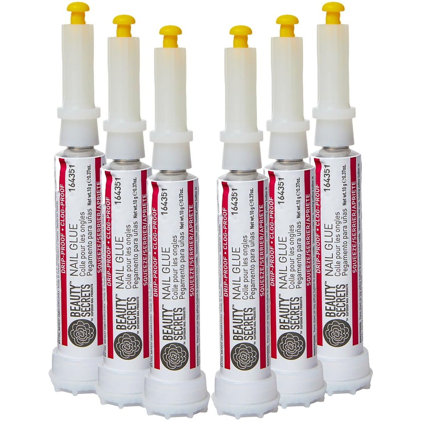 Beauty Secrets Nail Glue  Drip & Clog Proof  6 Pack