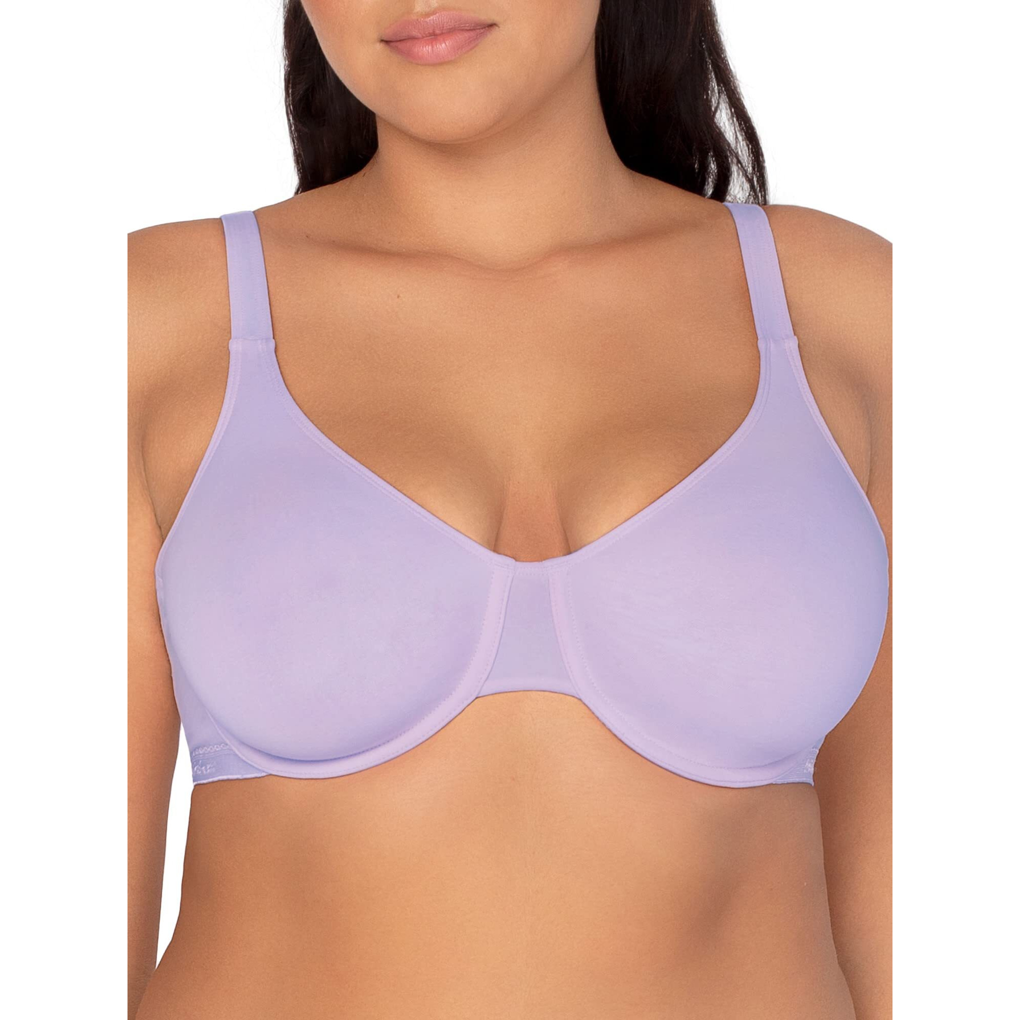 Fruit Of The Loom Womens Cotton Stretch Extreme Comfort Full Coverage Bra  Desert Dusk/Grey/Lilac Whisper  40Dd Us