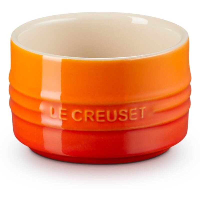Le Creuset Stoneware Round Straight Wall Ramekin  6.75Oz.  Flame