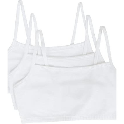 Fruit Of The Loom Womens Spaghetti Strap Cotton Pull Over 3 Pack Sports Bra  White/White/White  42