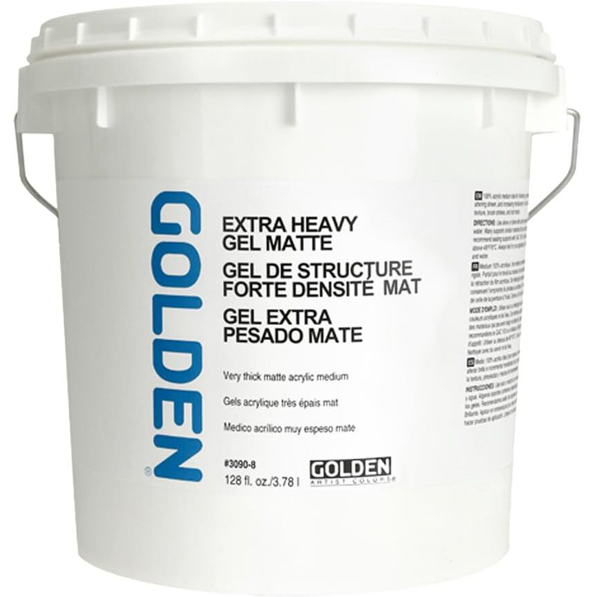 Extra Heavy Gel Matte By Golden  128 Fl. Oz. Jar  Professional Acrylic Gel Medium  Semi-Transparent
