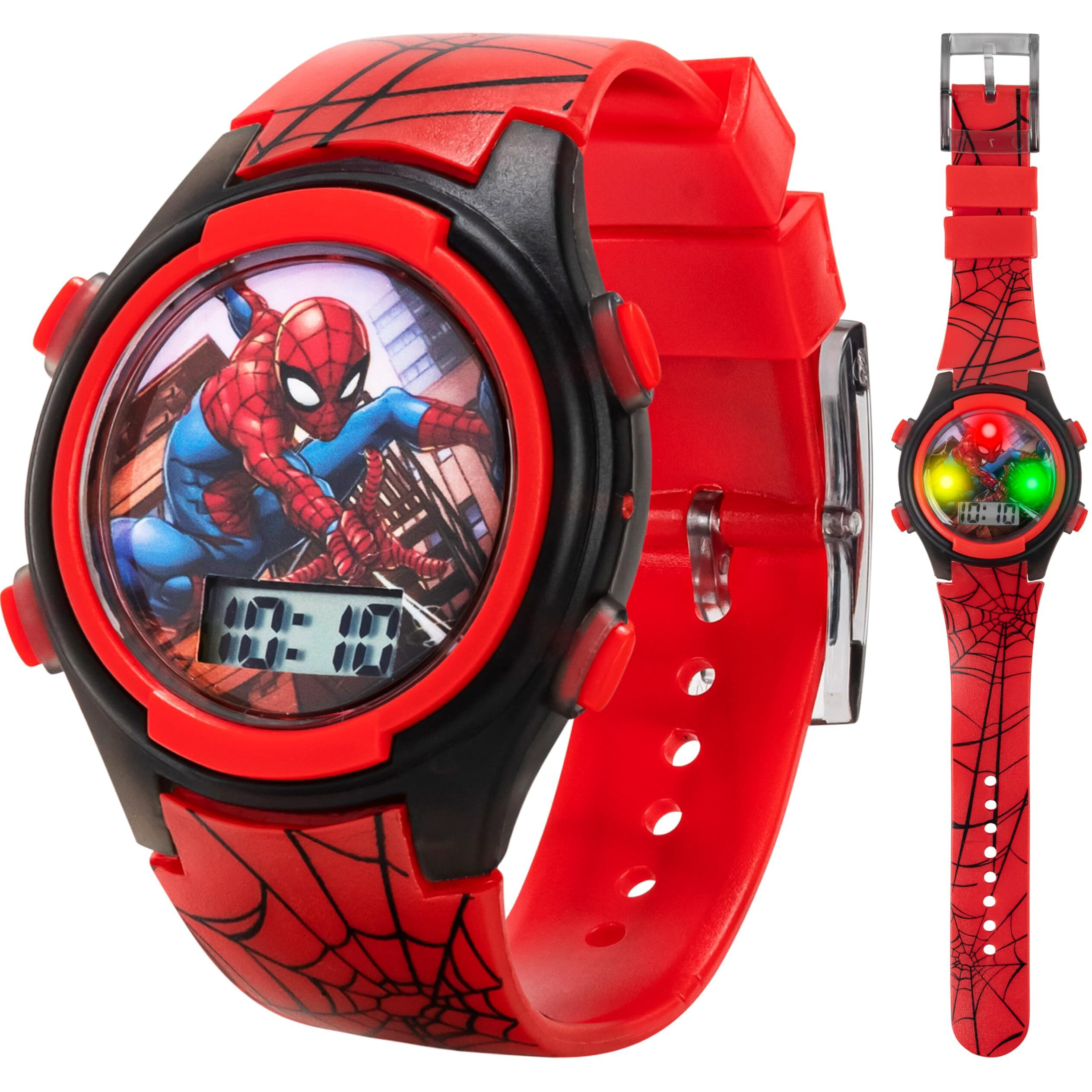 Accutime Marvel Spider-Man Digital Watch For Kids - Durable Plastic Timepiece  Lcd Display  Quartz Accuracy  Iconic Spiderman Imagery