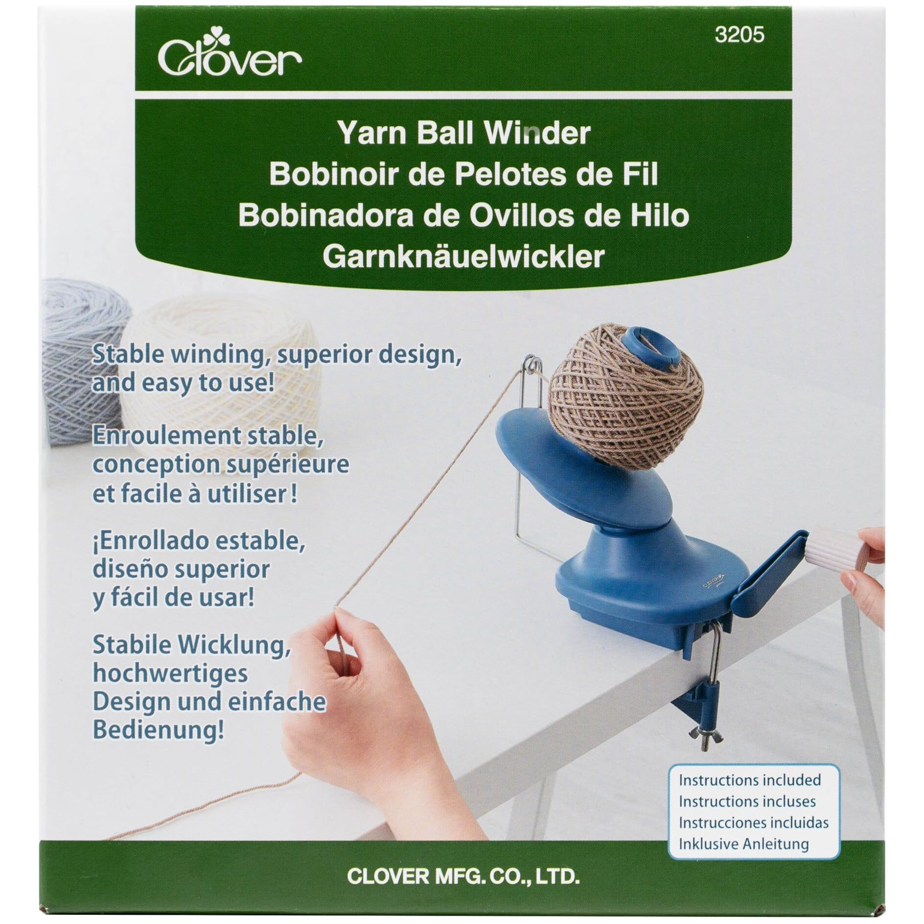 Clover Ball Yarn Winder  Blue