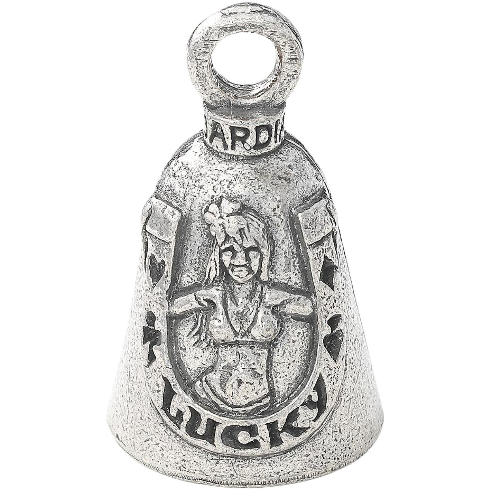 Guardian Bell Lucky Good Luck Bell W/Keyring & Black Velvet Gift Bag | Motorcycle Bell | Lead-Free Pewter | Good Luck Gift To Friends & Family | Bike Bell | Made In Usa