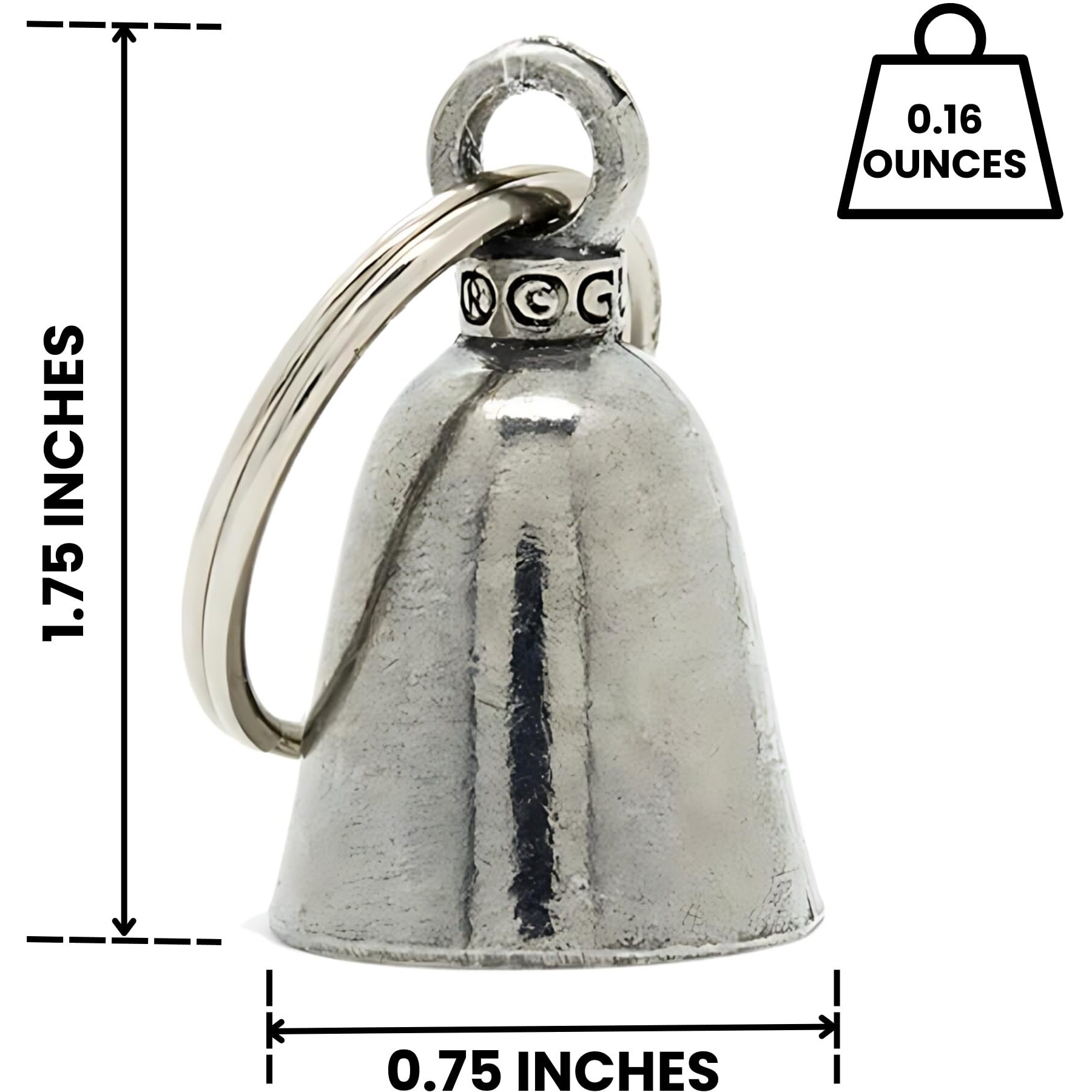 Guardian Bell Lucky Good Luck Bell W/Keyring & Black Velvet Gift Bag | Motorcycle Bell | Lead-Free Pewter | Good Luck Gift To Friends & Family | Bike Bell | Made In Usa