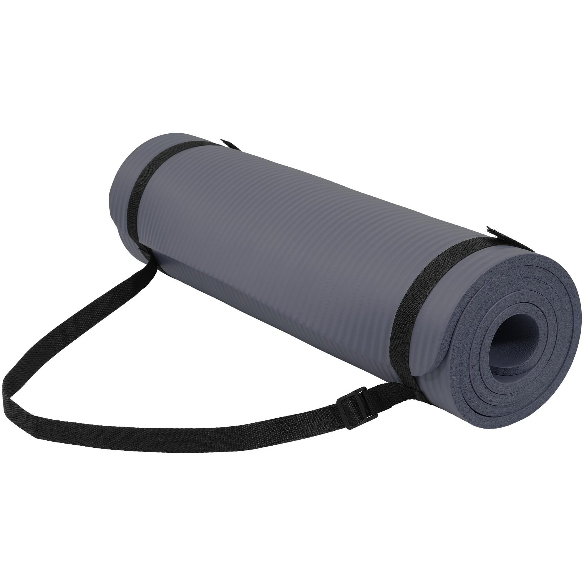Yoga Mat  1/2-Inch Extra Thick High Density Exercise Mat  Anti-Tear Exercise Yoga Mat With Carrying Strap  Suitable For Various Yoga Exercises  Graphite