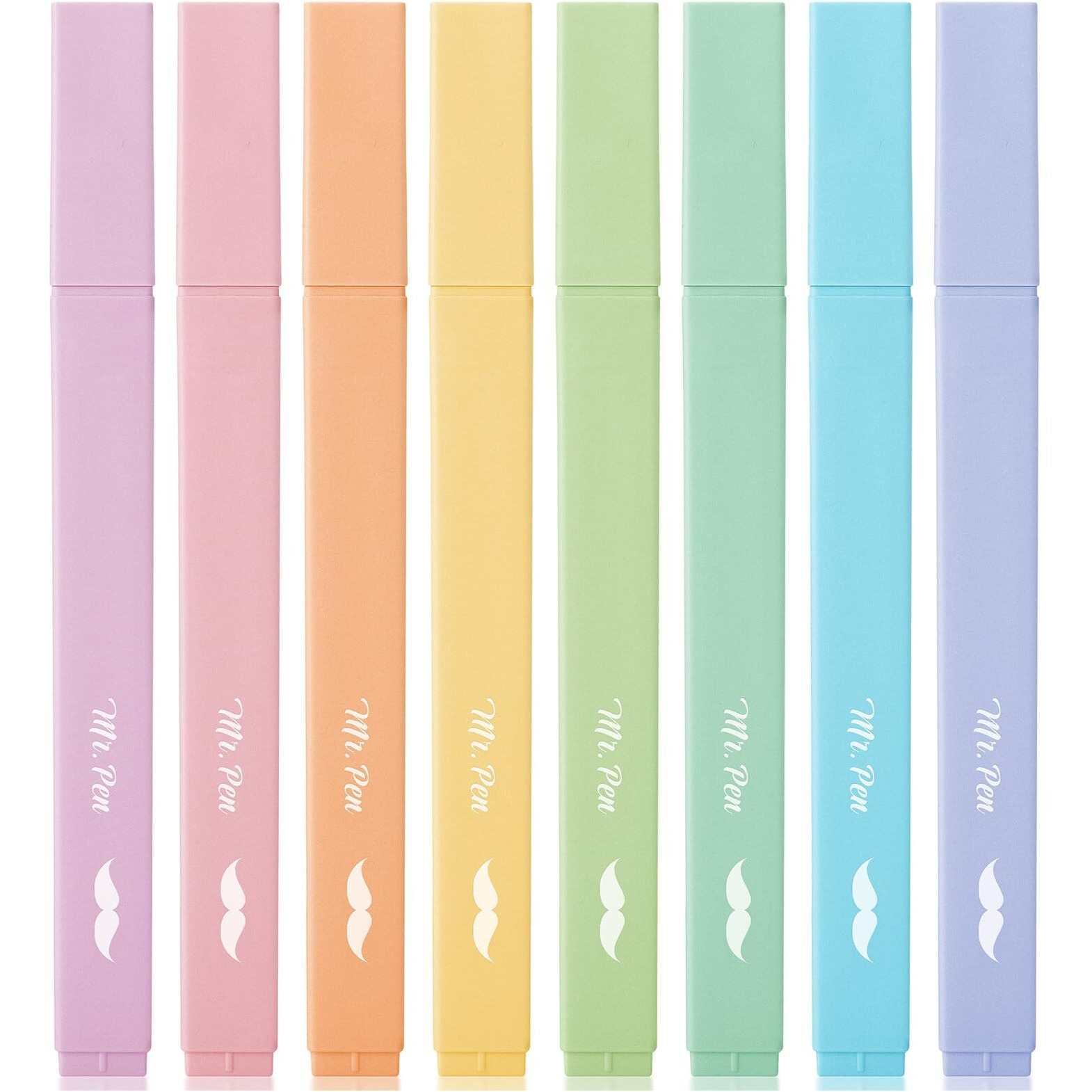 Mr. Pen- Aesthetic Highlighters  8 Pcs  Chisel Tip  Pastel Colors  Cute Highlighters Assorted Colors