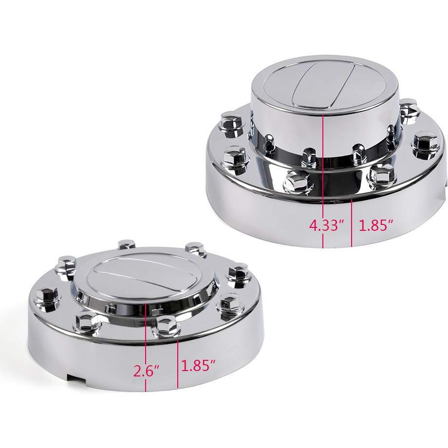 Pit66 Wheel Center Caps  Compatible With 11-16 Dodge Ram 3500 1-Ton Dually Alcoa Alloy Hub Caps 2 Front+2 Rear Chrome