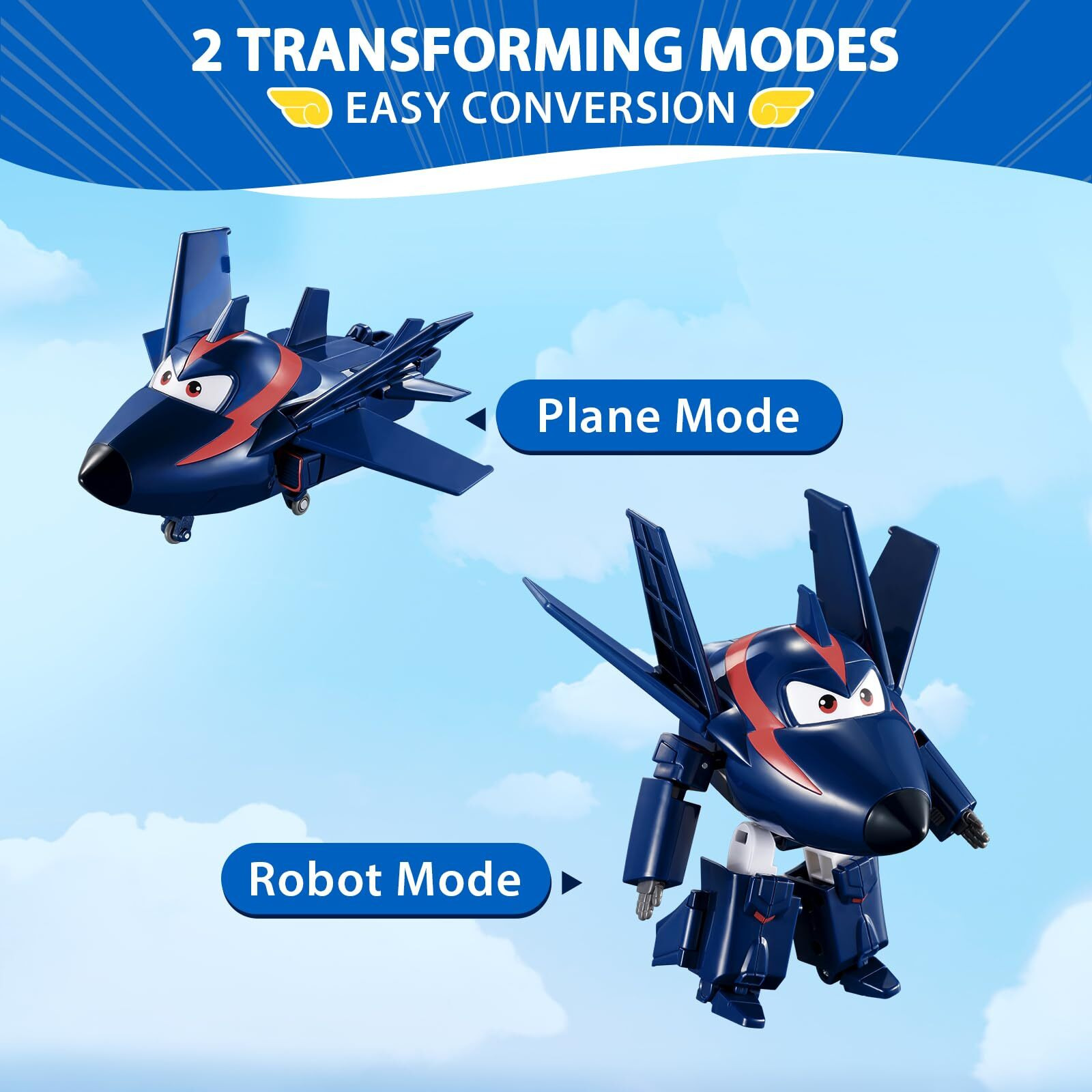 Super Wings Transformable Toys  5 In Agent Chase Airplane Transforming Figures Toys  2 In 1 Mode Rescue Bots Action Figure Toys For 3-5 Year Old Boys Girls  Plane Toys For Toddlers Kids Age 3 4 5 6 7