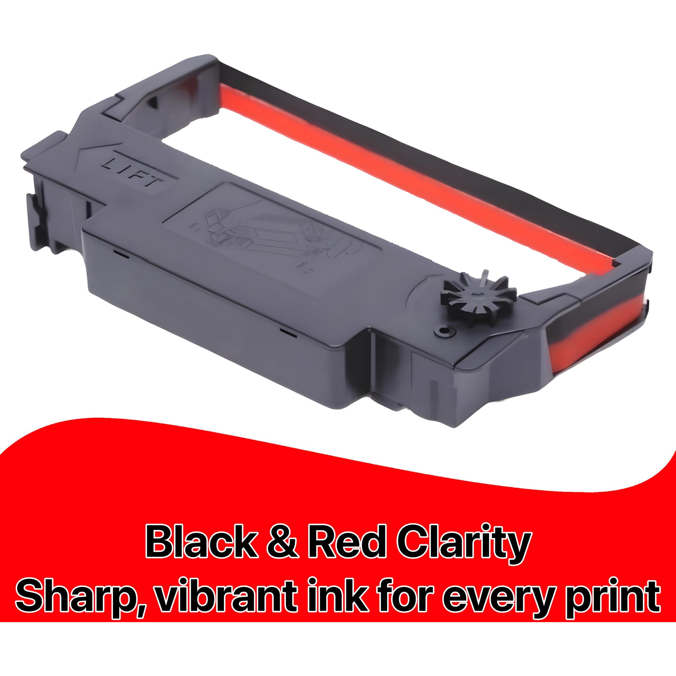 Pokanic Erc-30/34 / 38 Black And Red Ink Ribbon Cartridge Roller Replacement Receipt Kitchen Printer Compatible With Epson Tm-200  Tmu-220  Tmu-230  Bixolon  Snbc Srp-275  Srp-270  Btp-M280 (6 Pack)
