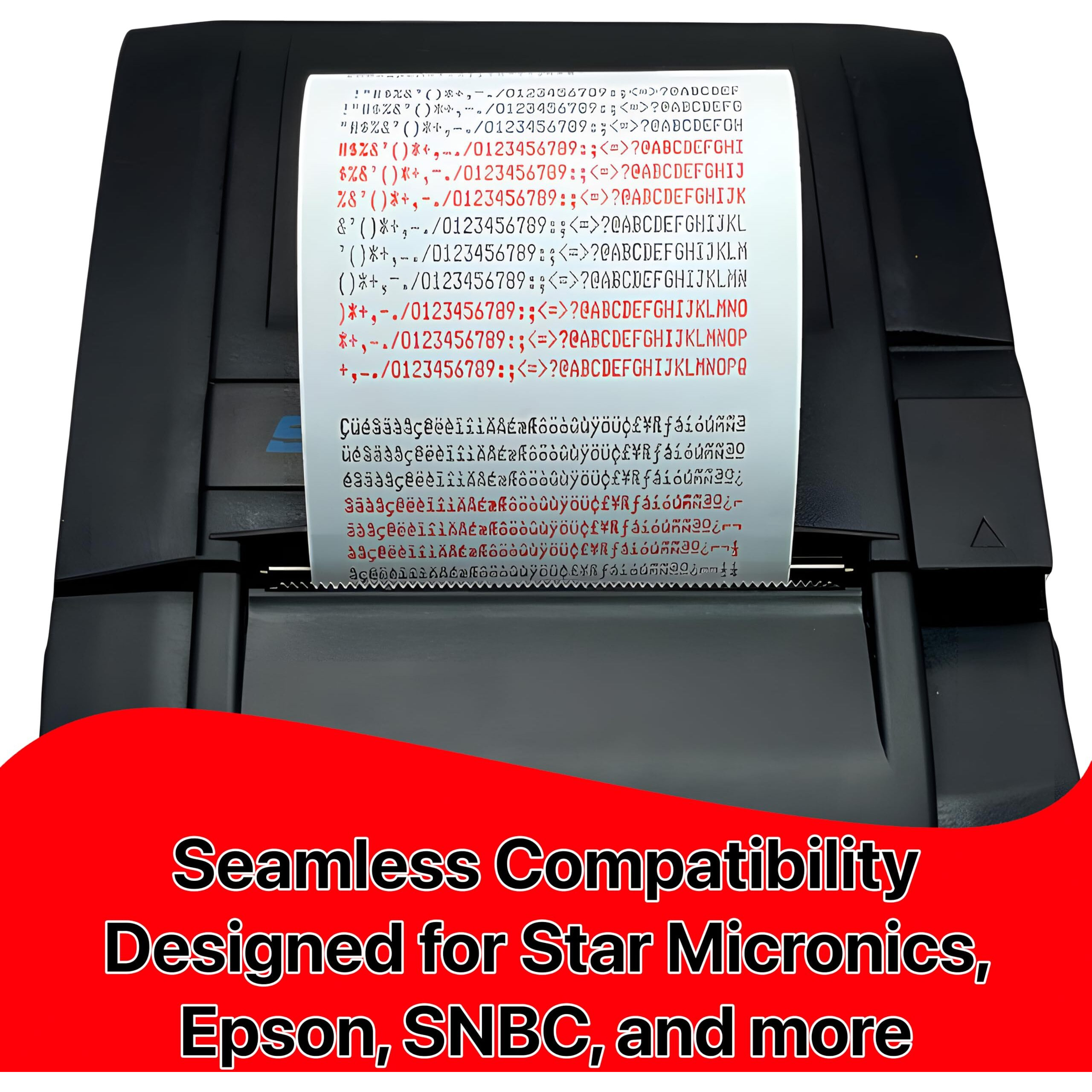 Pokanic Erc-30/34 / 38 Black And Red Ink Ribbon Cartridge Roller Replacement Receipt Kitchen Printer Compatible With Epson Tm-200  Tmu-220  Tmu-230  Bixolon  Snbc Srp-275  Srp-270  Btp-M280 (6 Pack)